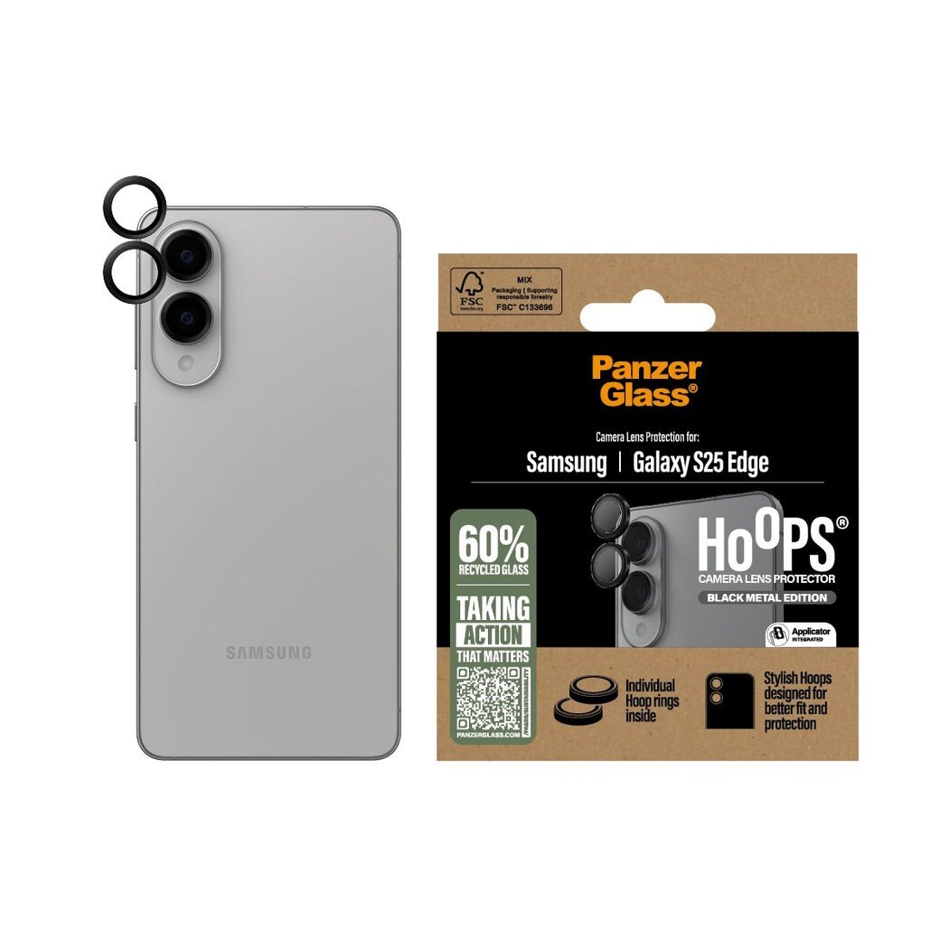 Samsung Galaxy S25 Edge Hoops Camera Lens Protector Zwart