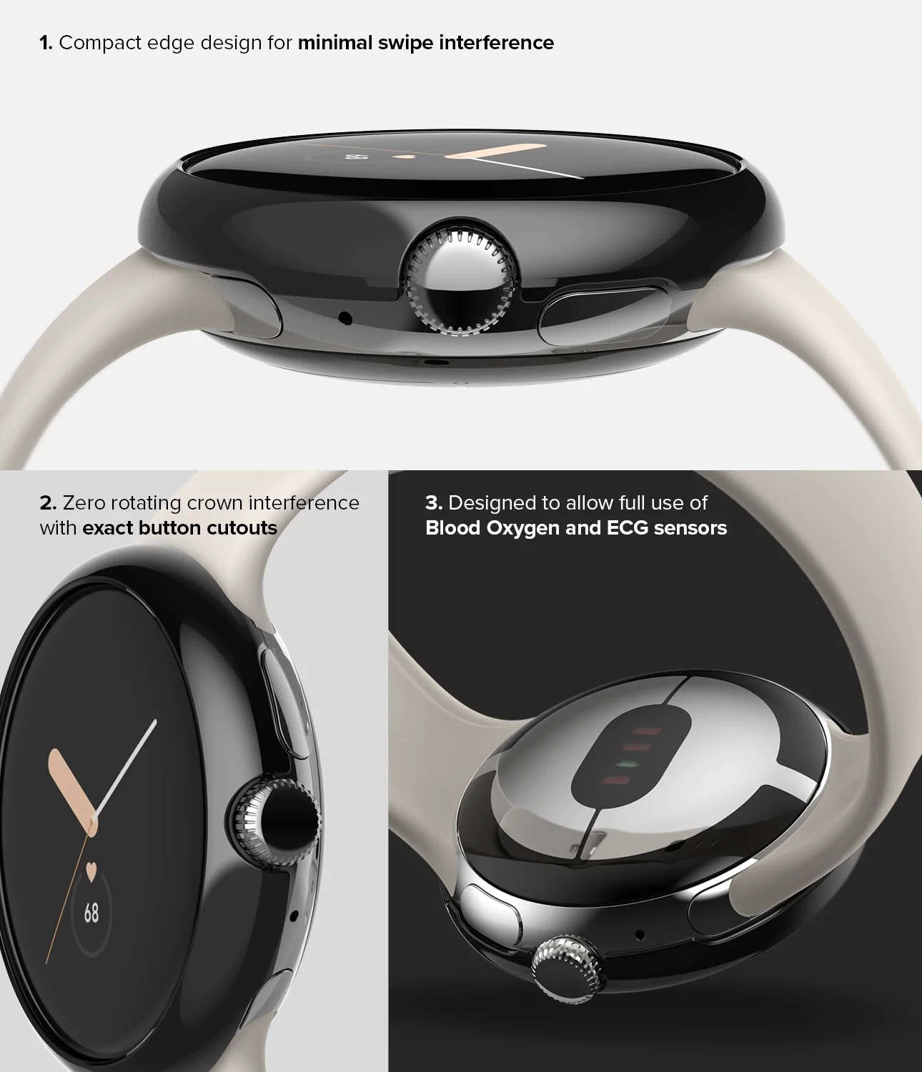 Bezel Styling Google Pixel Watch Zwart