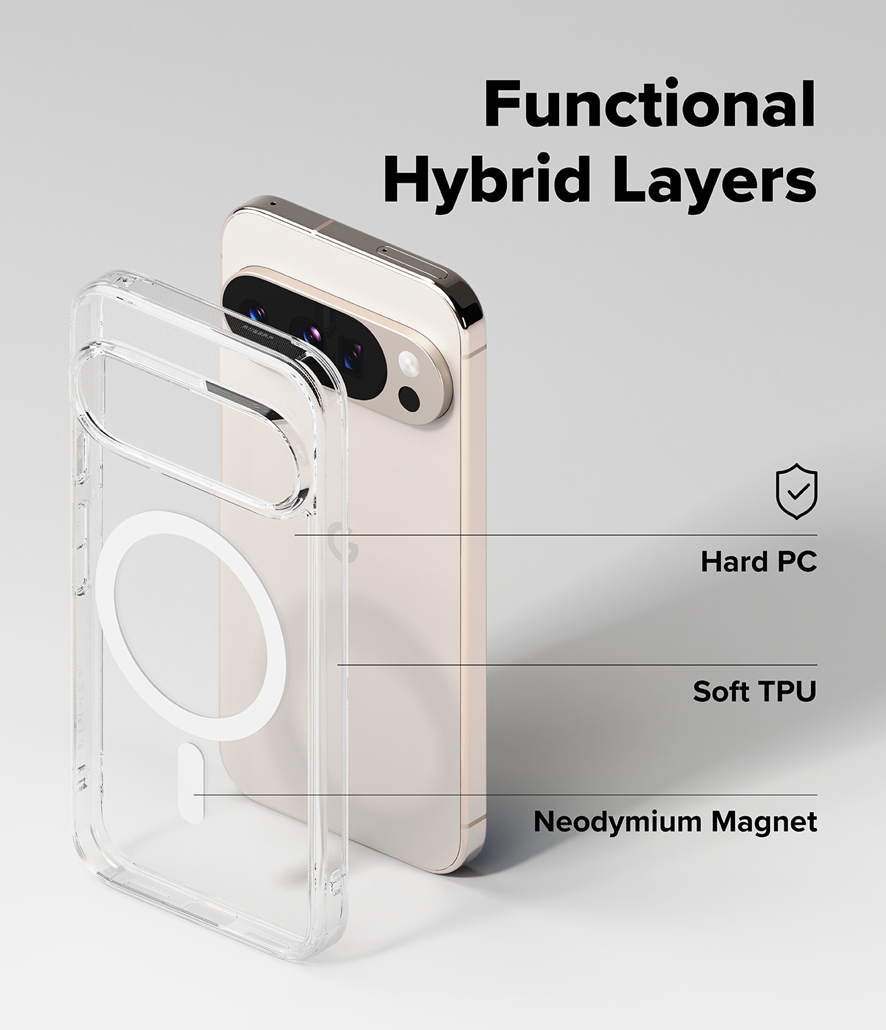 Fusion Magnetic Case Google Pixel 10 Pro Transparant