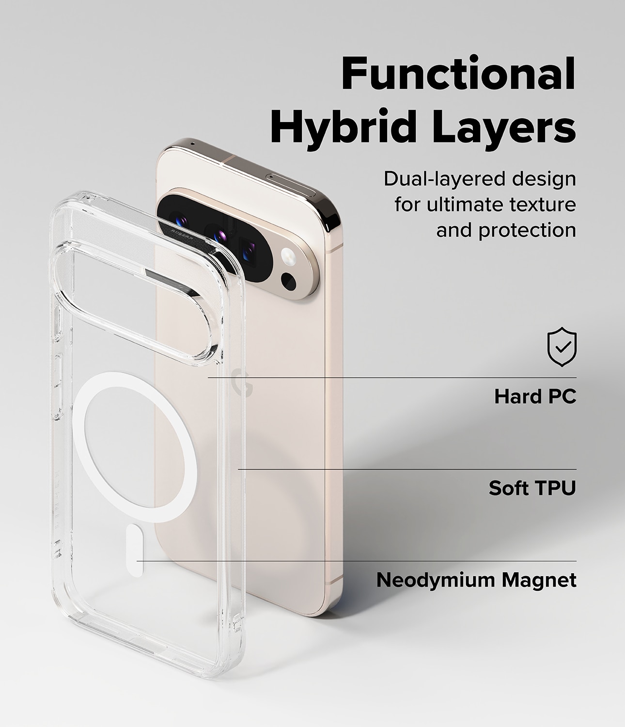 Fusion Magnetic Case Google Pixel 10 Pro XL Transparant