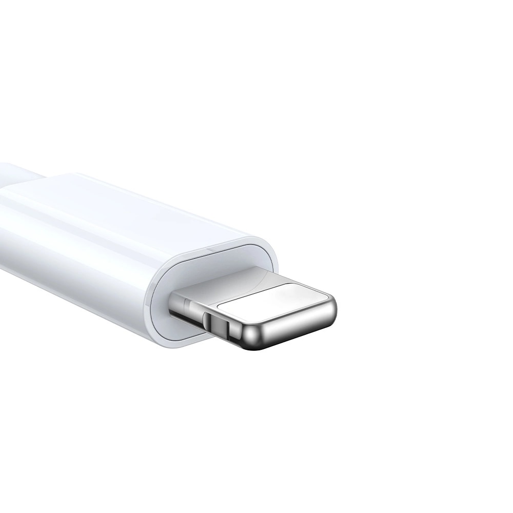 3-in-1 Kabel USB-A -> 2x Lightning + Magnetische oplader wit (S-IW007)