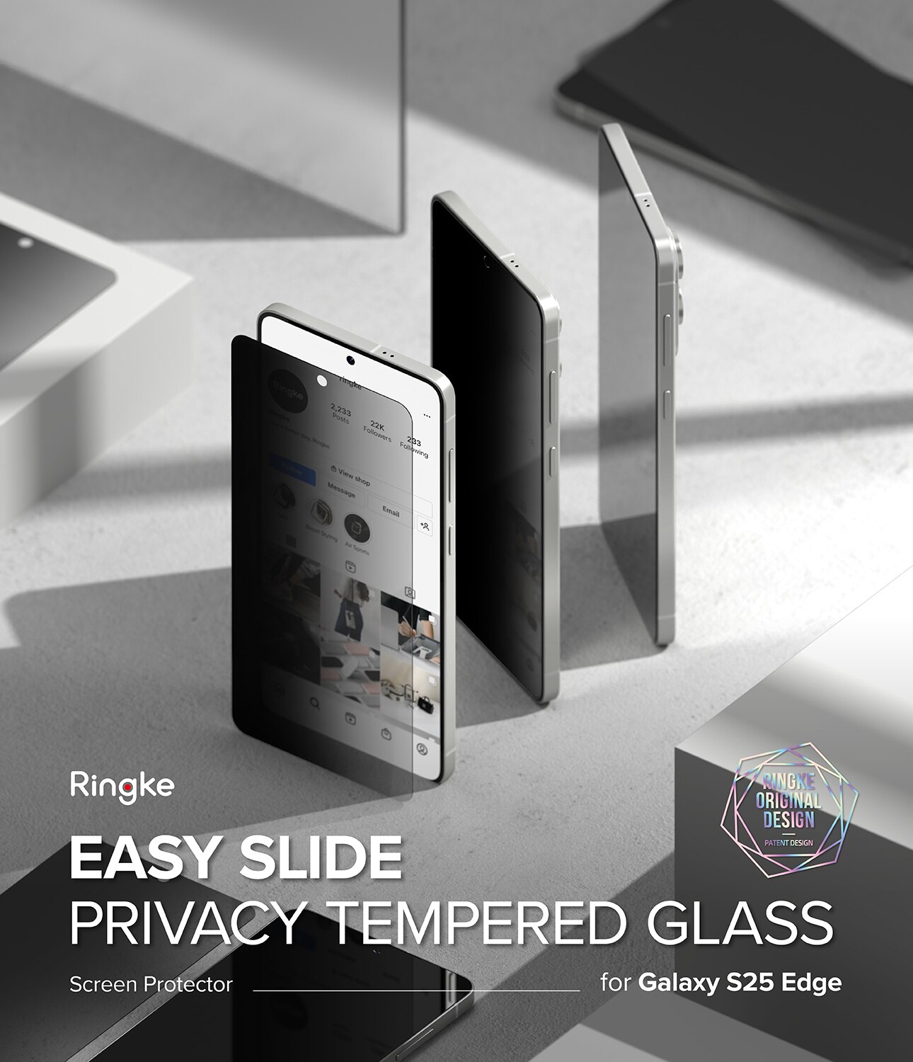 Easy Slide Privacy Glass (2-pack) Samsung Galaxy S25 Edge