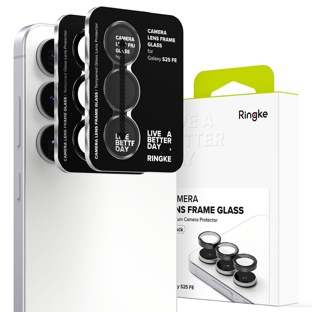 Camera Lens Frame Glass (2-pack) Samsung Galaxy S25 FE Black