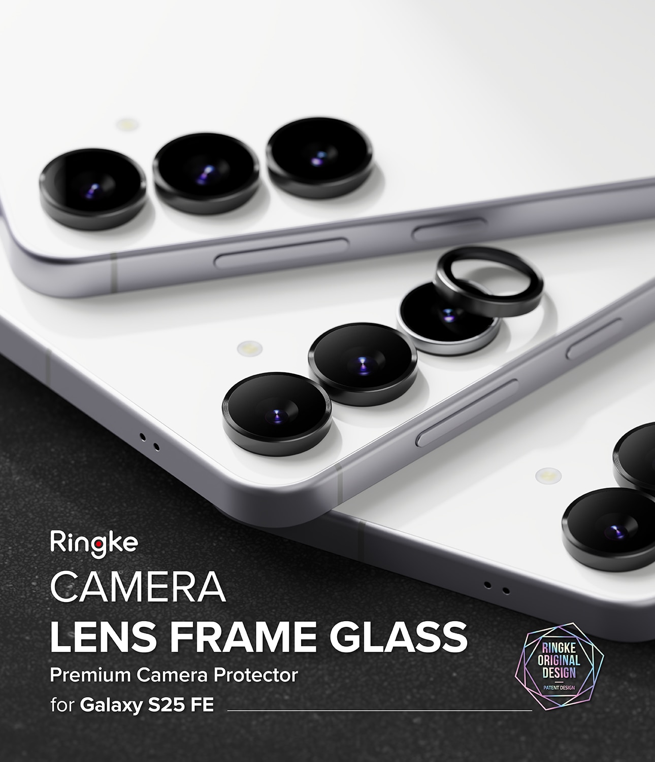 Camera Lens Frame Glass (2-pack) Samsung Galaxy S25 FE Black