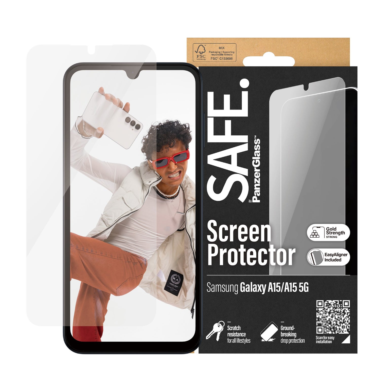Samsung Galaxy A15 Screen Protector Ultra Wide Fit (with EasyAligner)