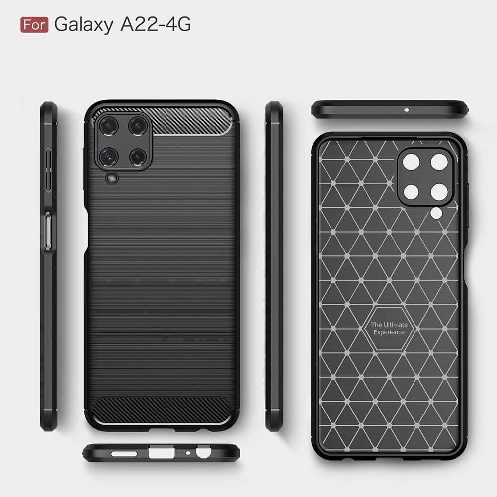 Hoesje TPU Brushed Samsung Galaxy A22 4G Zwart