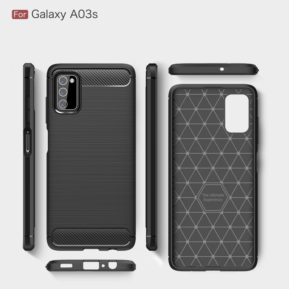 Brushed TPU Case Samsung Galaxy A03s Zwart