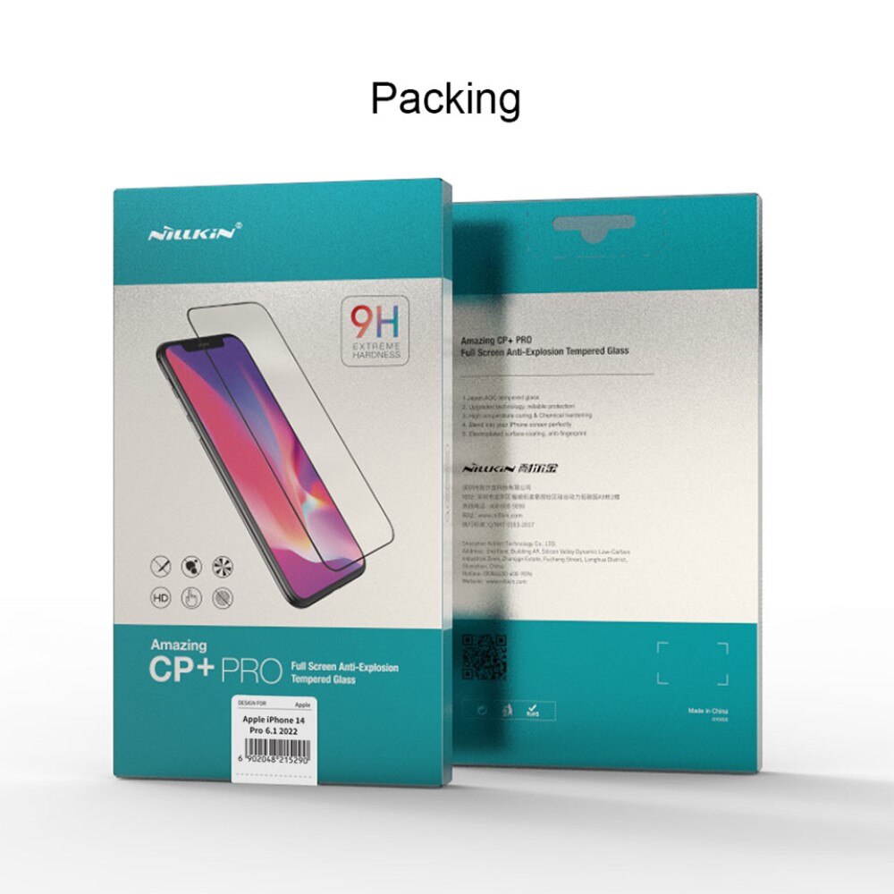 Amazing CP+PRO Gehard Glas Screenprotector iPhone 14 Pro Max Zwart