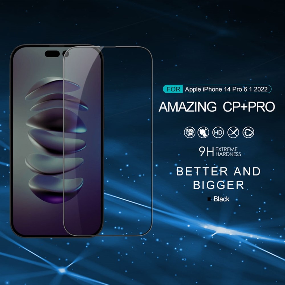 Amazing CP+PRO Gehard Glas Screenprotector iPhone 14 Pro Max Zwart