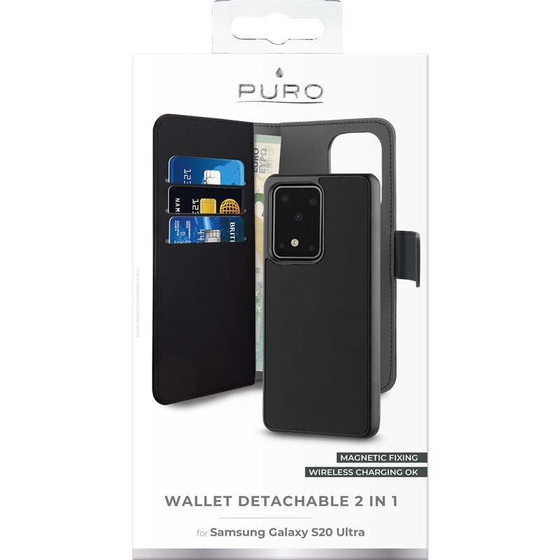 2in1 Wallet Detachable Samsung Galaxy S20 Ultra Zwart