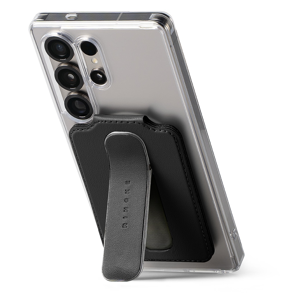 Samsung Galaxy Card Holder Slide Grip Magnetic Edge Zwart