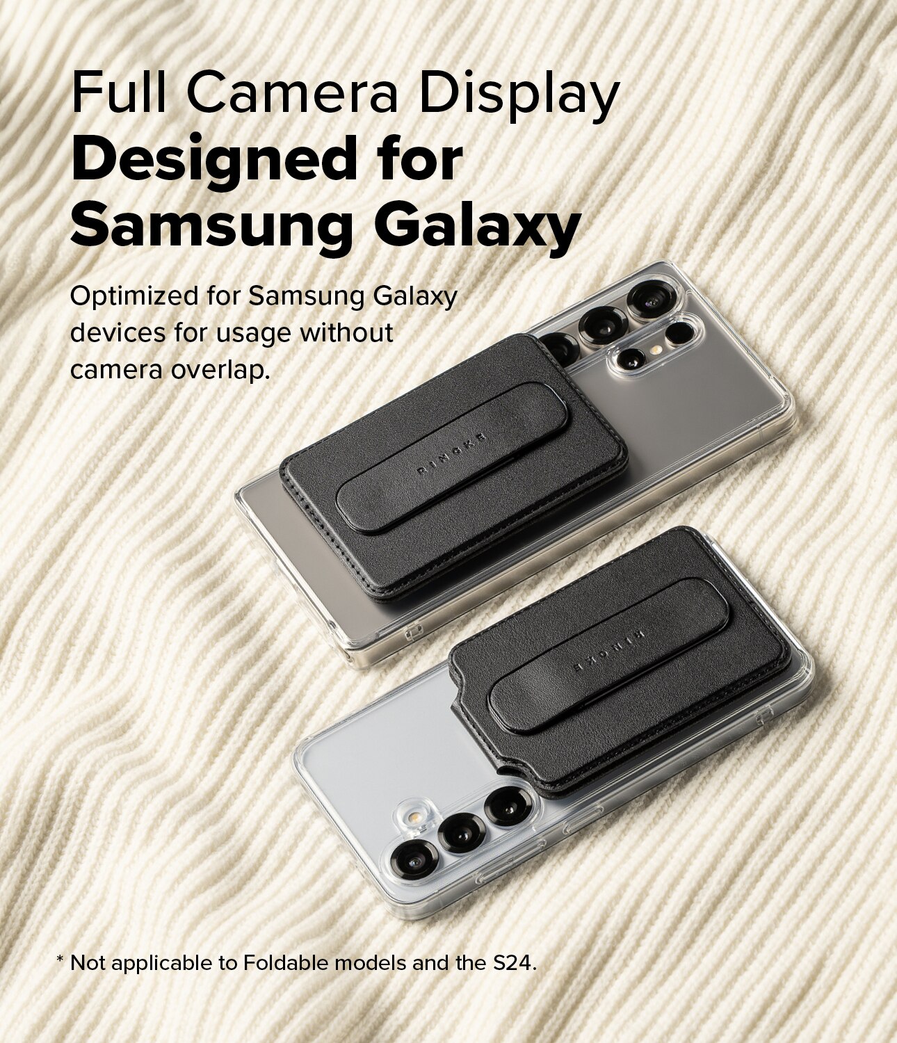 Samsung Galaxy Card Holder Slide Grip Magnetic Edge Zwart