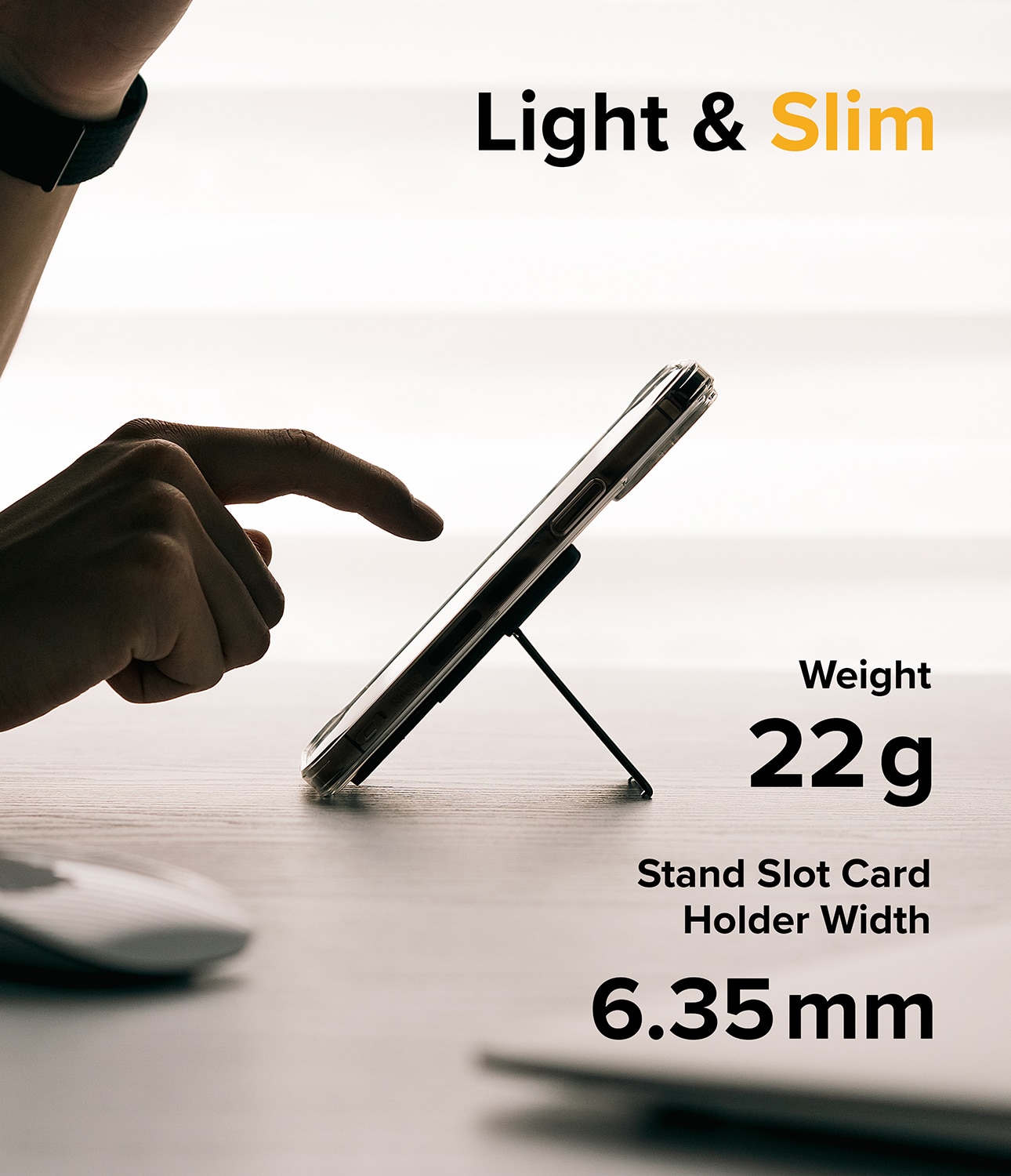 Stand Slot Card Holder Transparant/Grijs