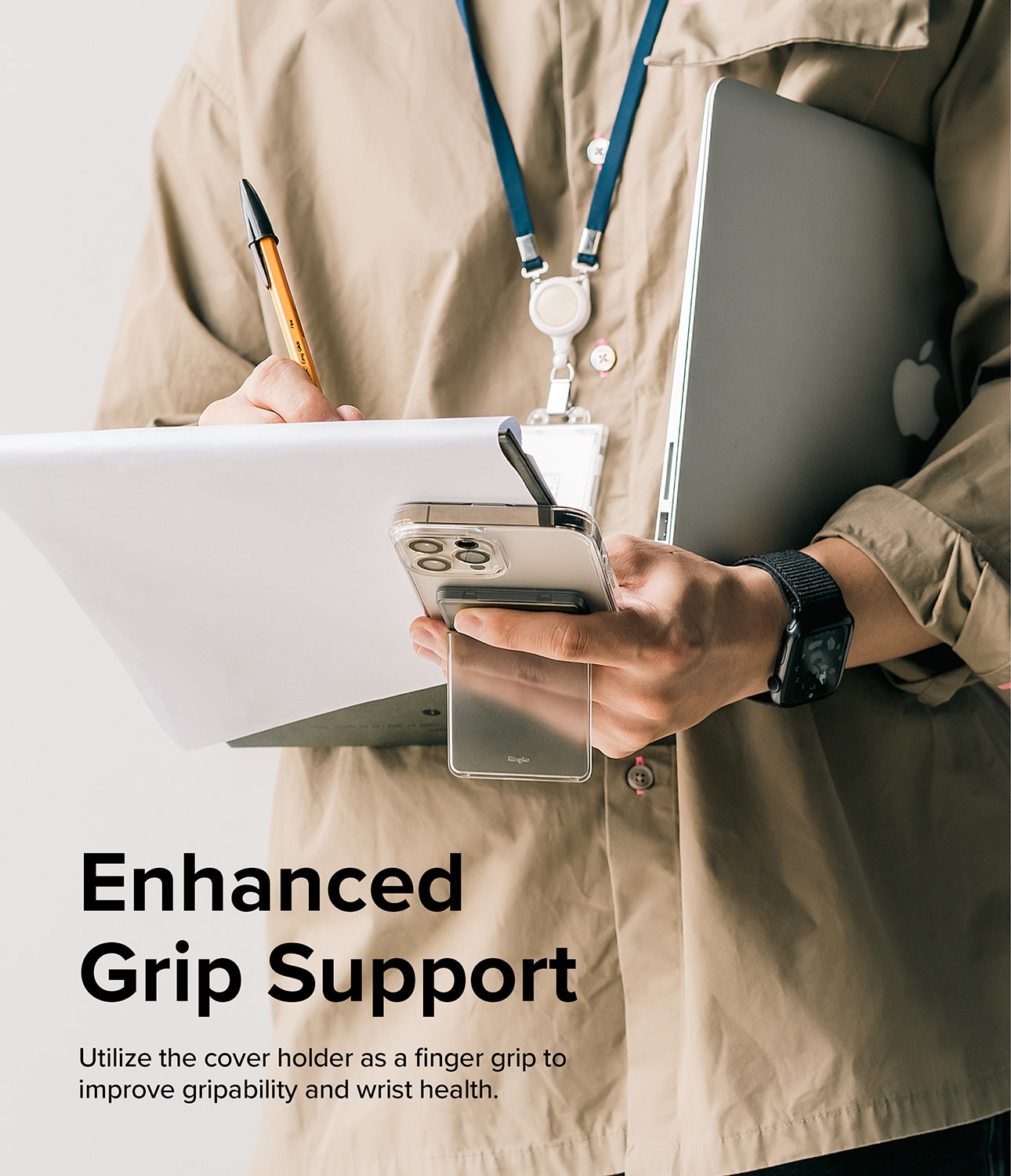 Stand Slot Card Holder Grijs