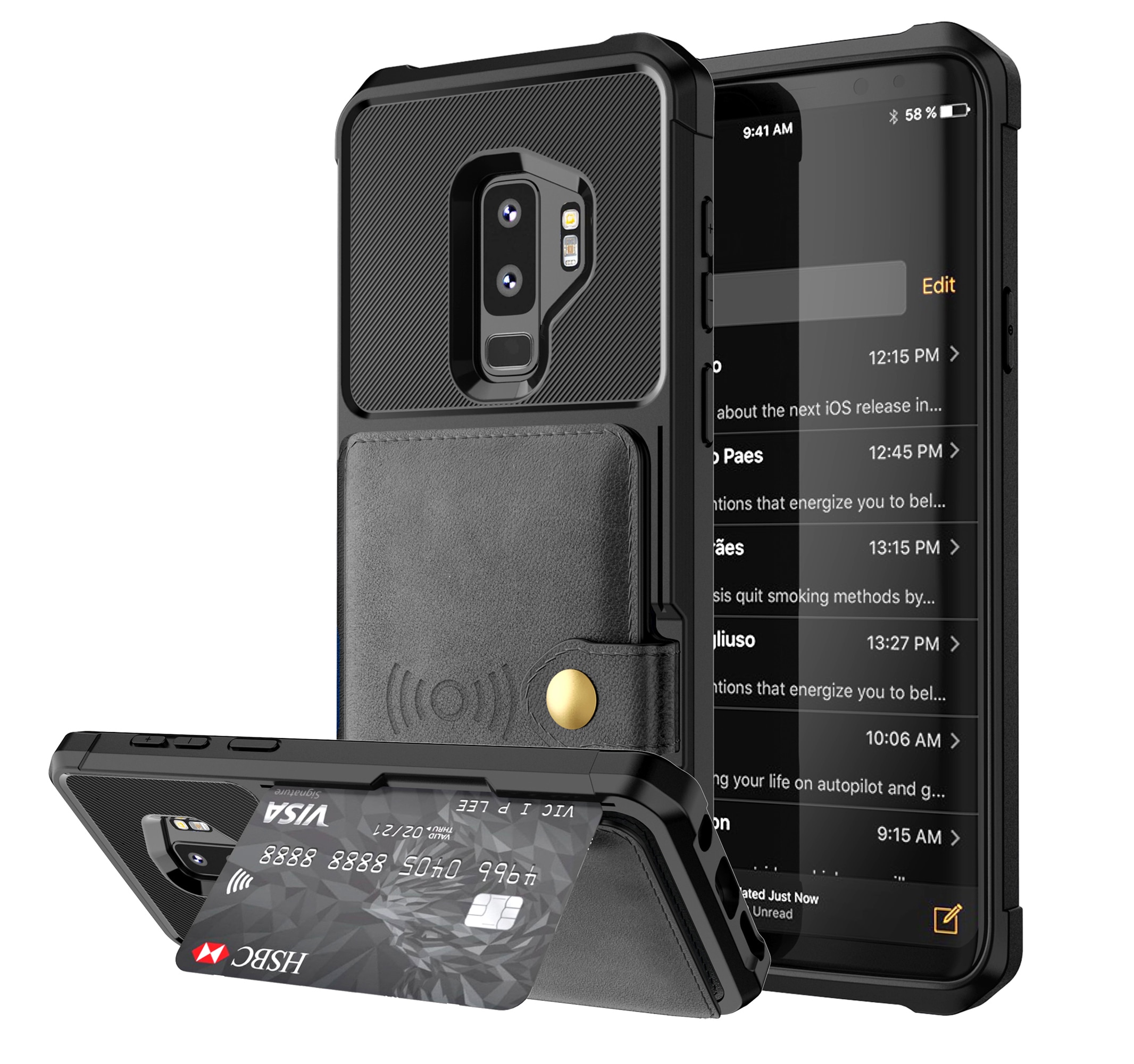 Samsung Galaxy S9 Plus Tough Multi-slot Case zwart