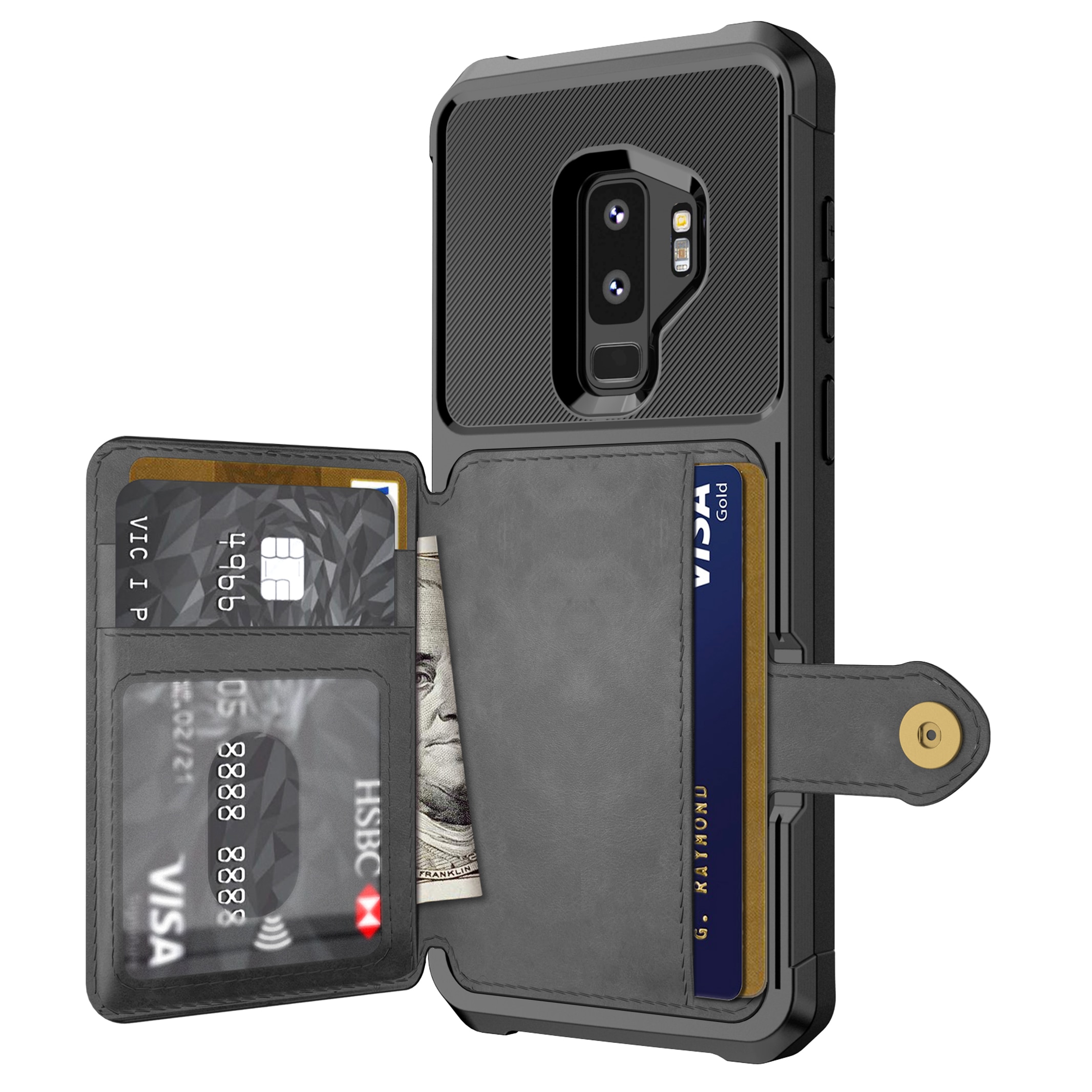 Samsung Galaxy S9 Plus Tough Multi-slot Case zwart