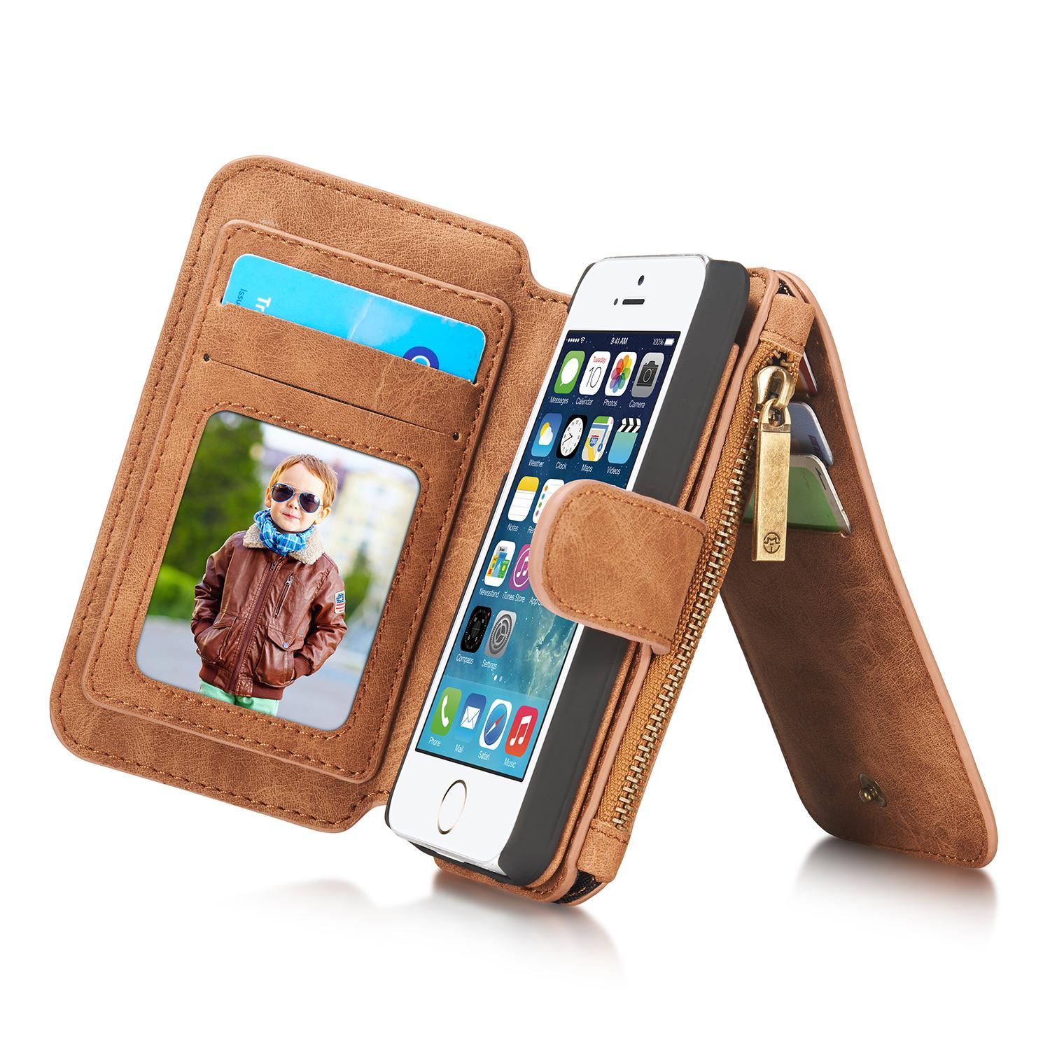 Multi-slot Hoesje Apple iPhone 5/5S/SE Bruin