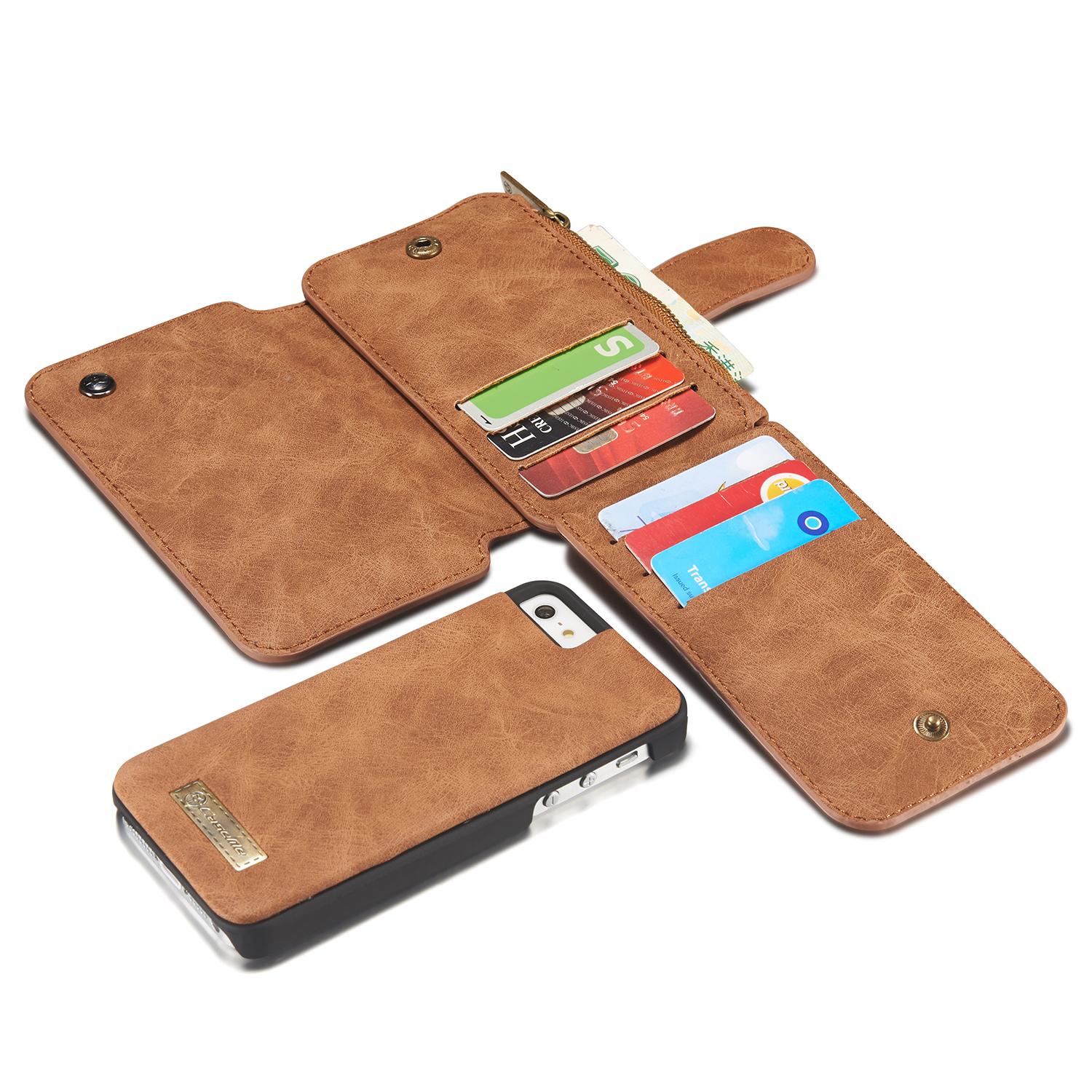 Multi-slot hoesje iPhone 5/5S/SE Bruin