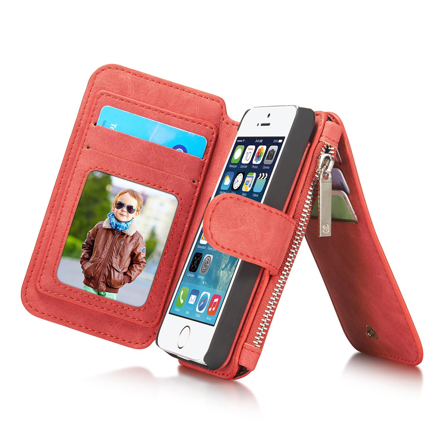 Multi-slot Hoesje Apple iPhone 5/5S/SE Rood
