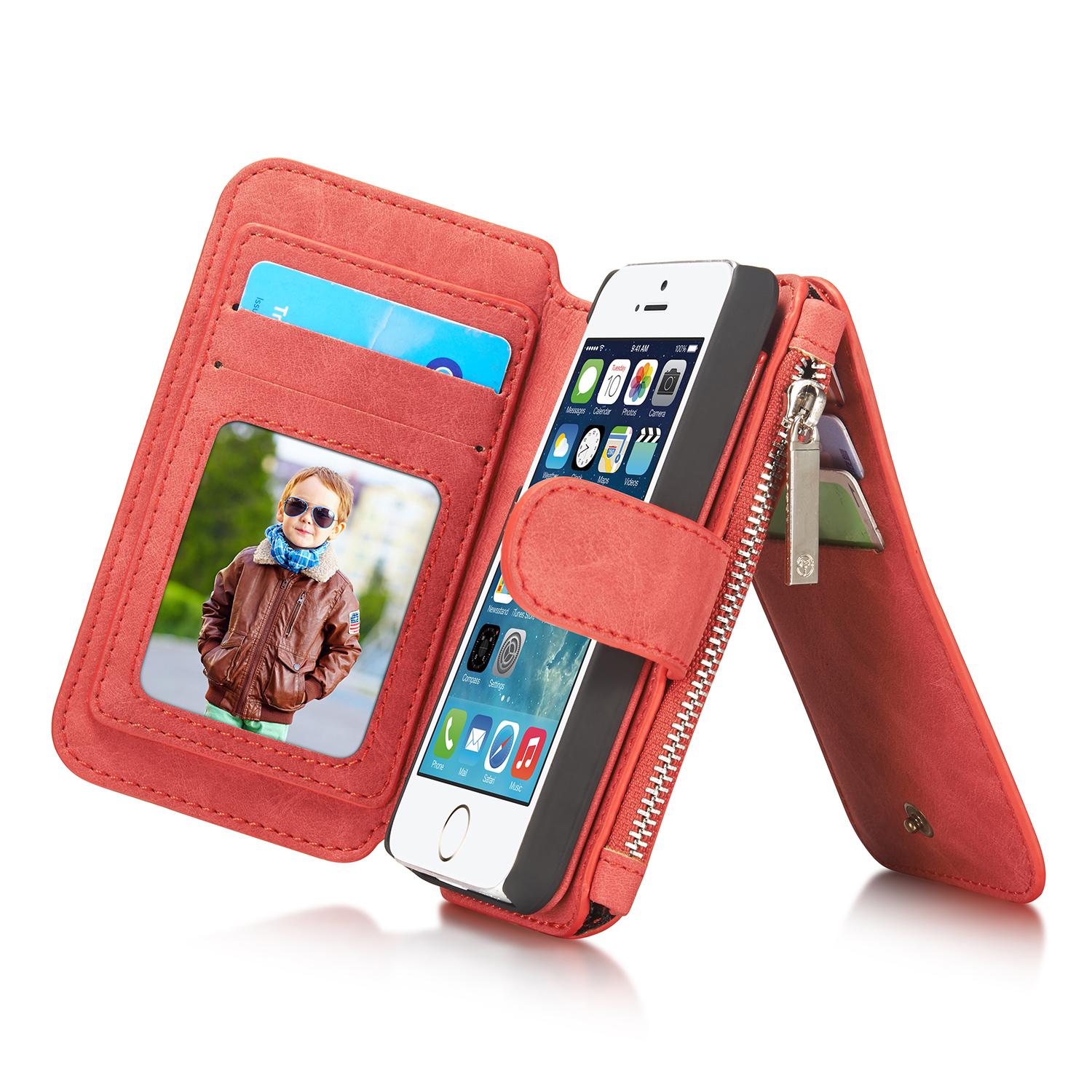 Multi-slot hoesje iPhone 5/5S/SE Rood