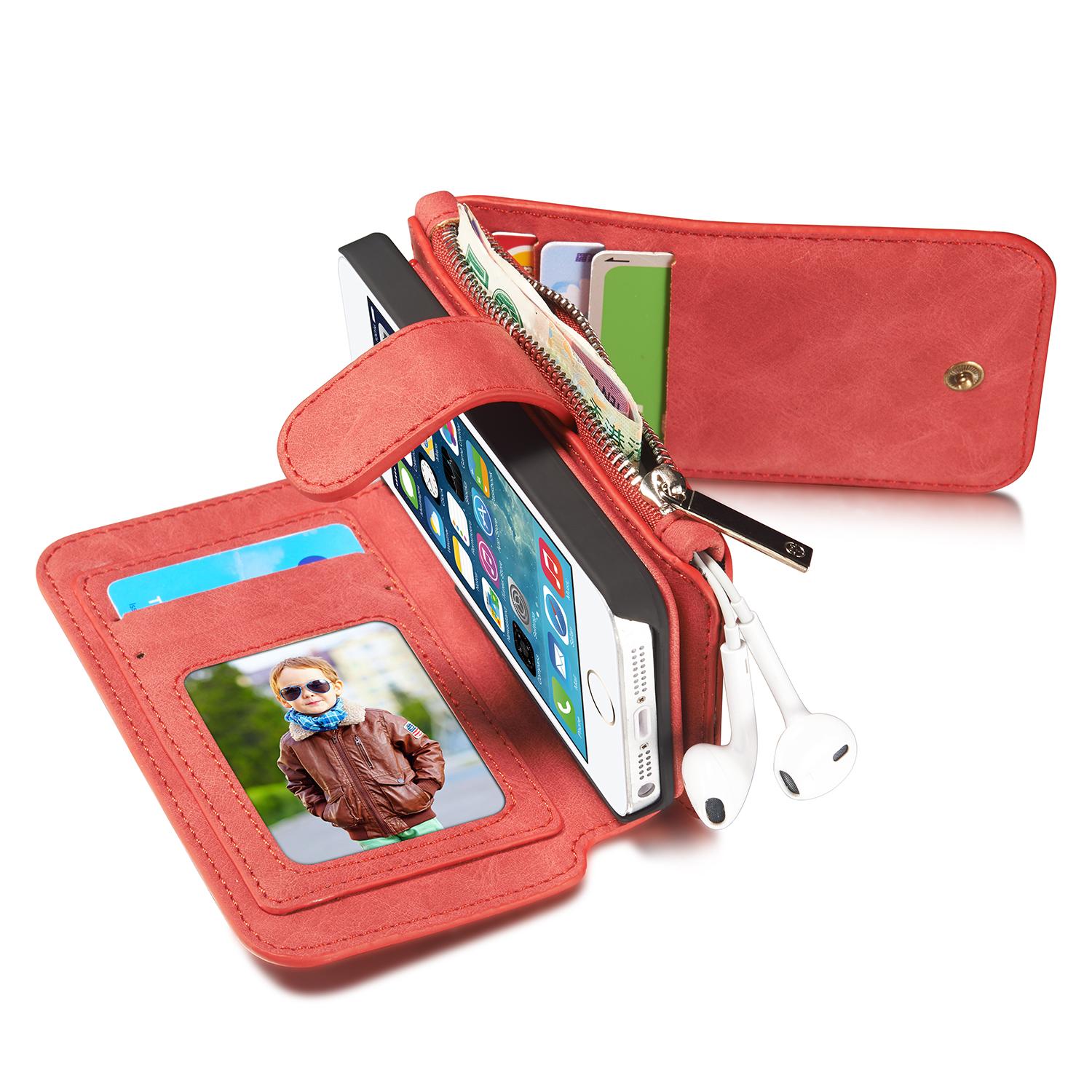 Multi-slot Hoesje Apple iPhone 5/5S/SE Rood