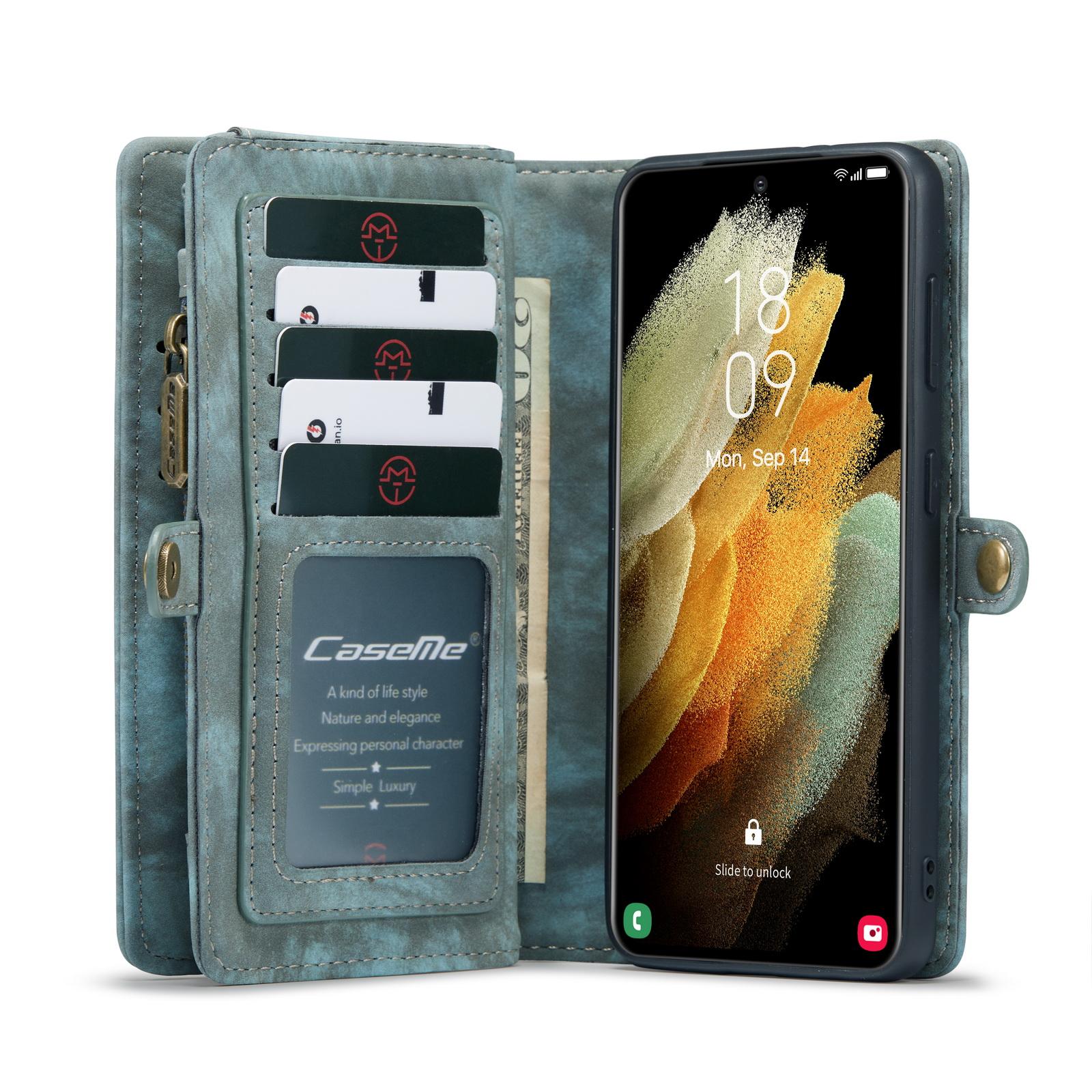 Multi-slot Hoesje Samsung Galaxy S21 Plus Blauw