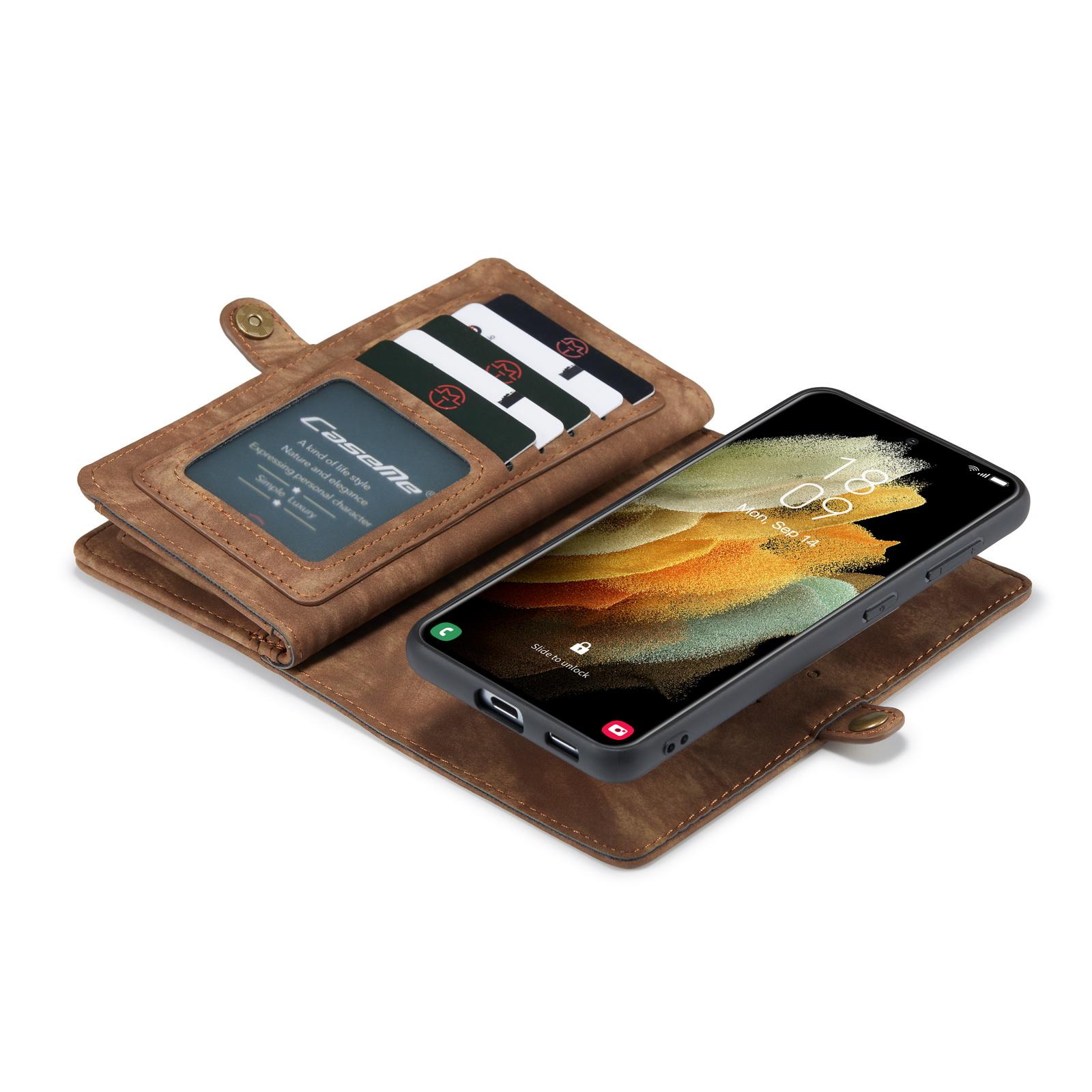 Multi-slot Hoesje Samsung Galaxy S21 Plus Bruin