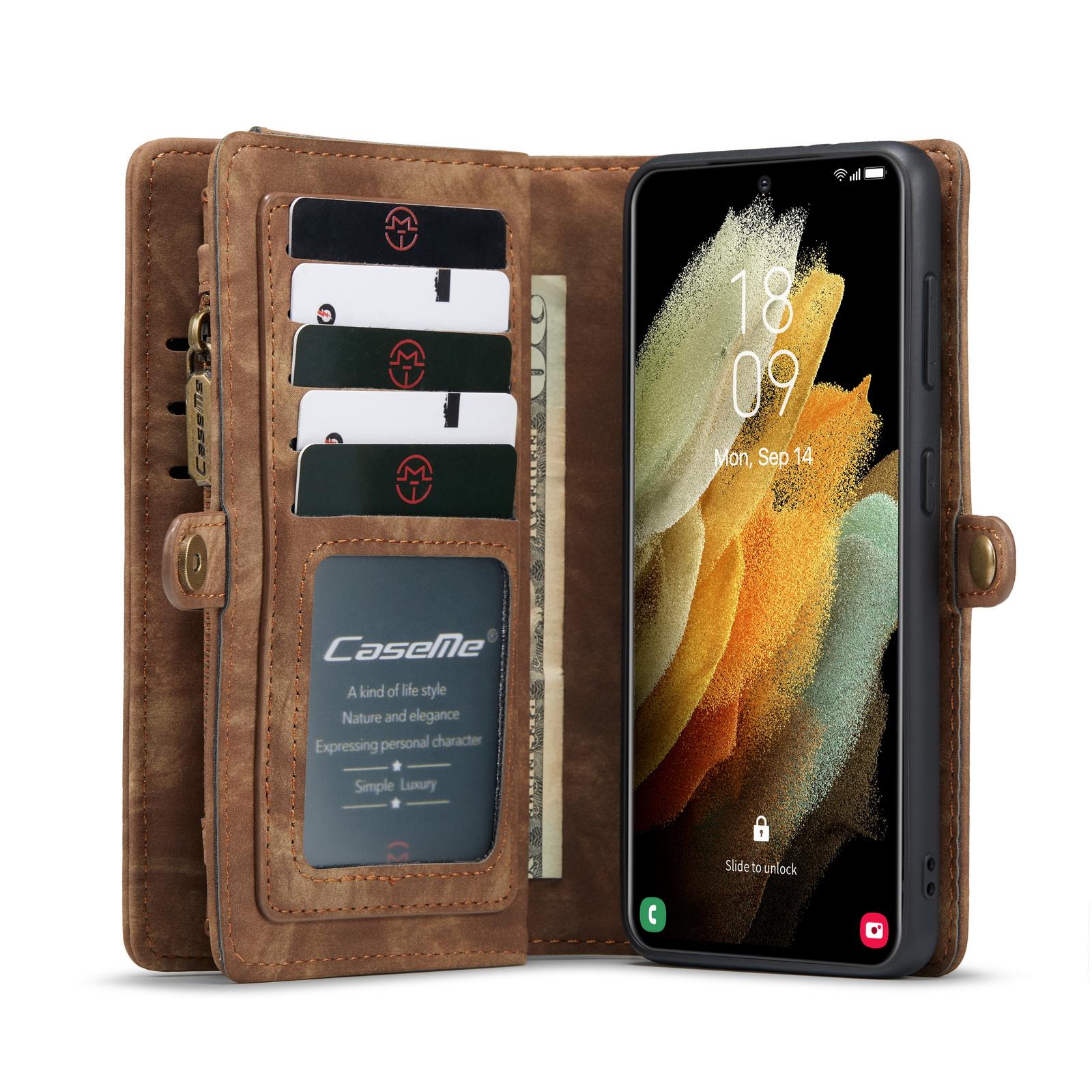 Multi-slot Hoesje Samsung Galaxy S21 Plus Bruin
