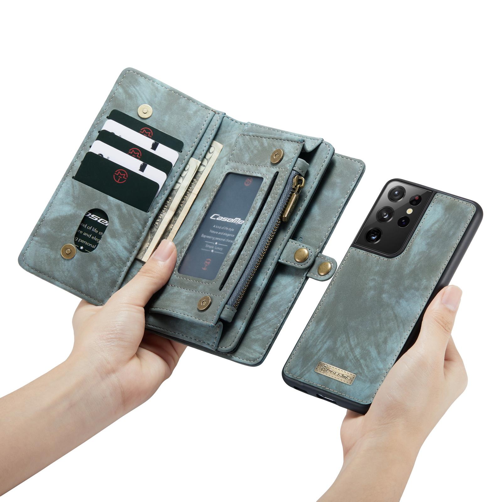 Multi-slot Hoesje Samsung Galaxy S21 Ultra Blauw