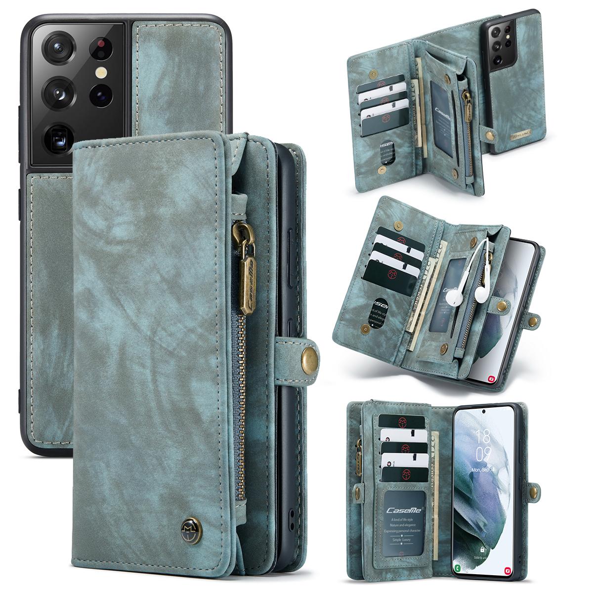 Multi-slot Hoesje Samsung Galaxy S21 Ultra Blauw
