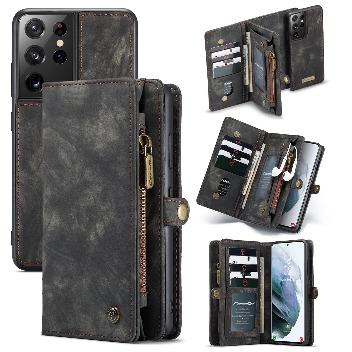 Multi-slot Hoesje Samsung Galaxy S21 Ultra Grijs