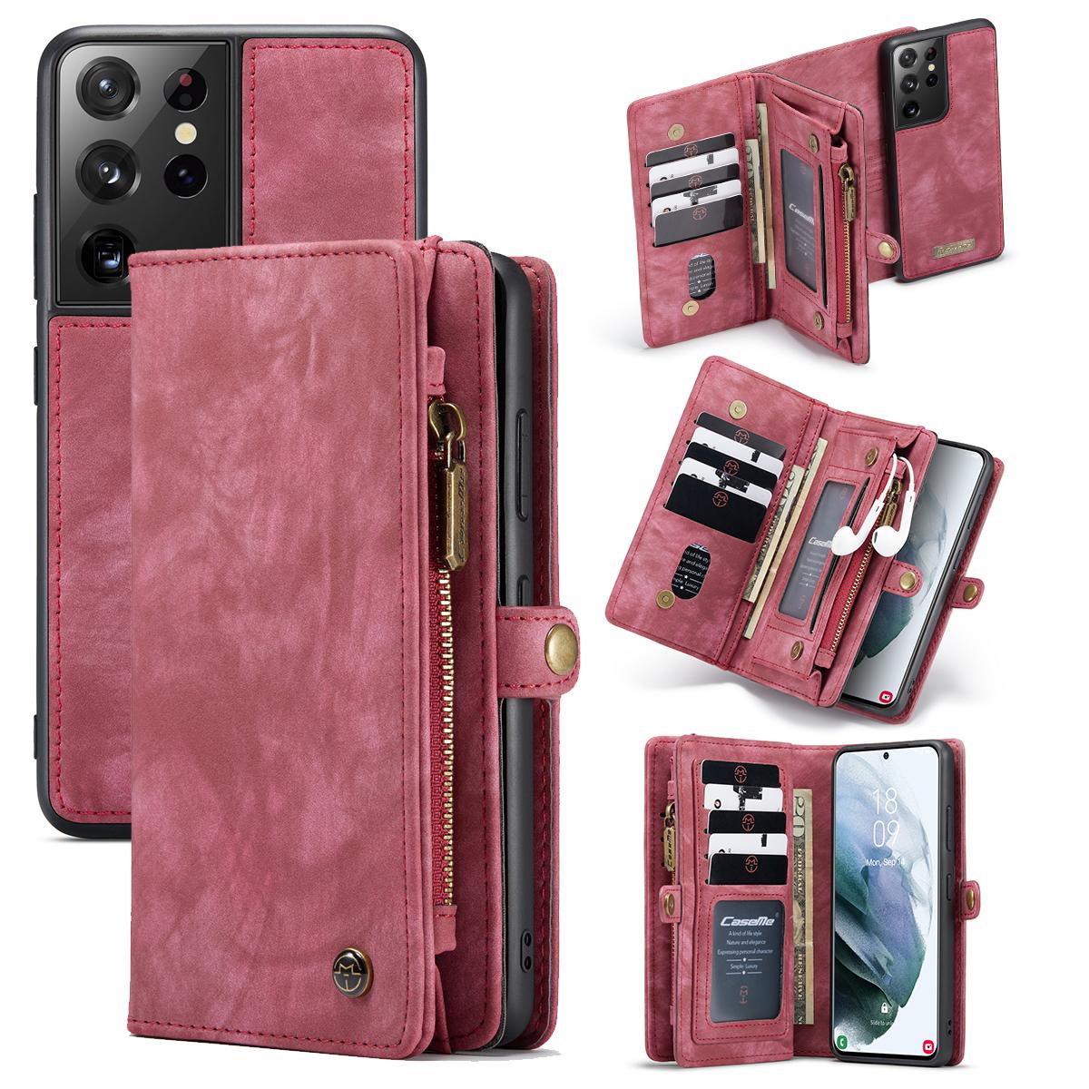 Multi-slot hoesje Samsung Galaxy S21 Ultra Rood