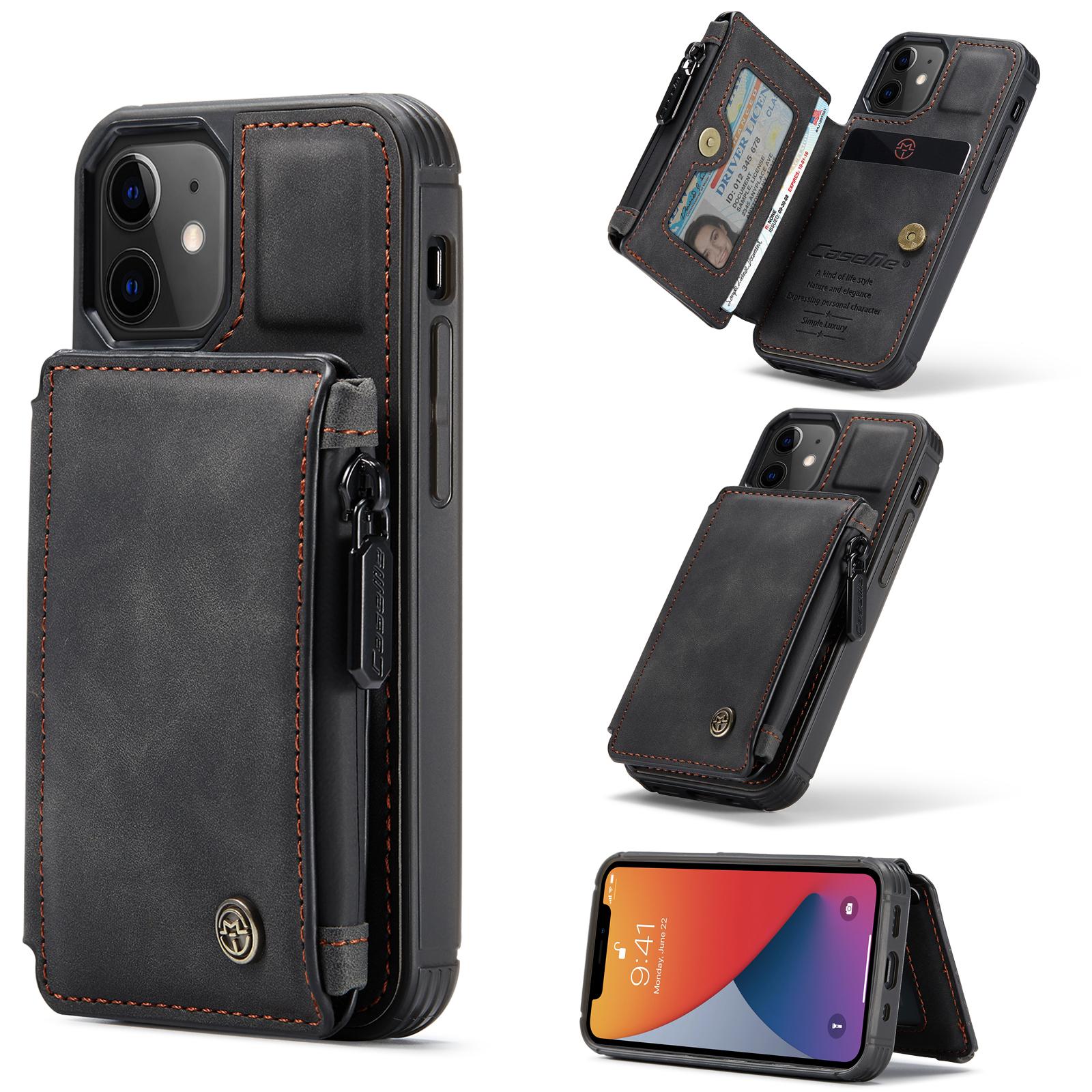 Multi-slot hoesje iPhone 12 Mini Zwart