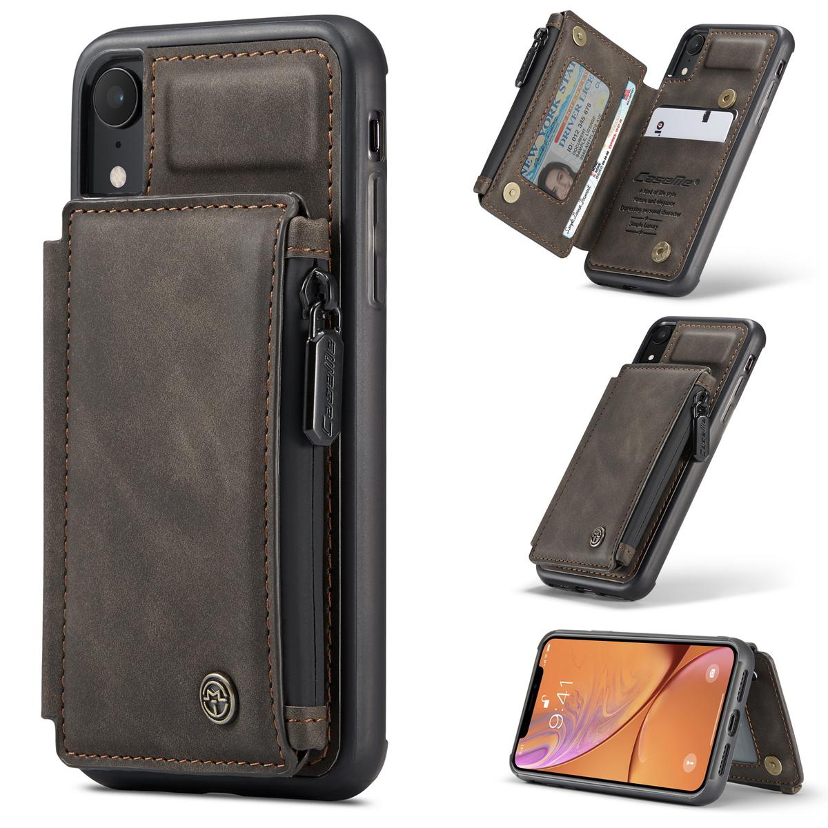 Multi-slot hoesje iPhone Xr Bruin