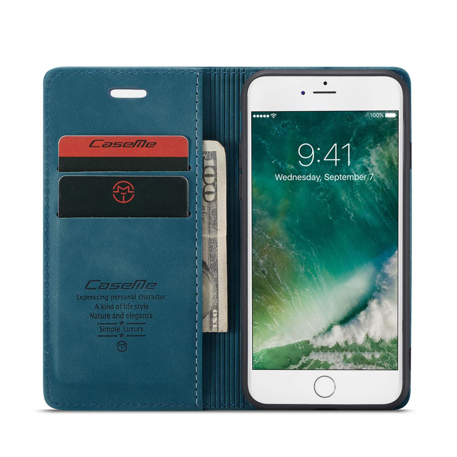 Slim Bookcover hoesje iPhone SE (2020) blauw