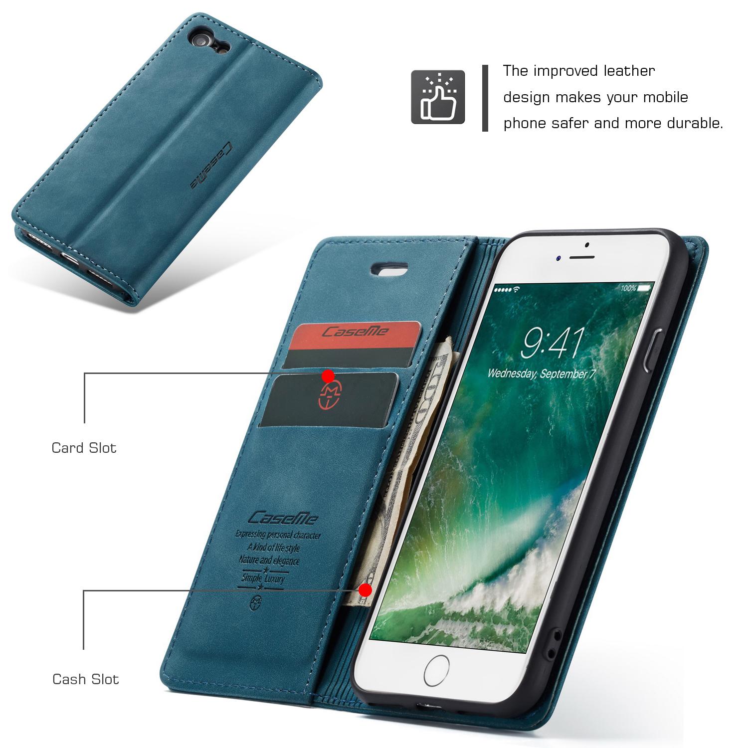 Slim Bookcover hoesje iPhone 8 blauw