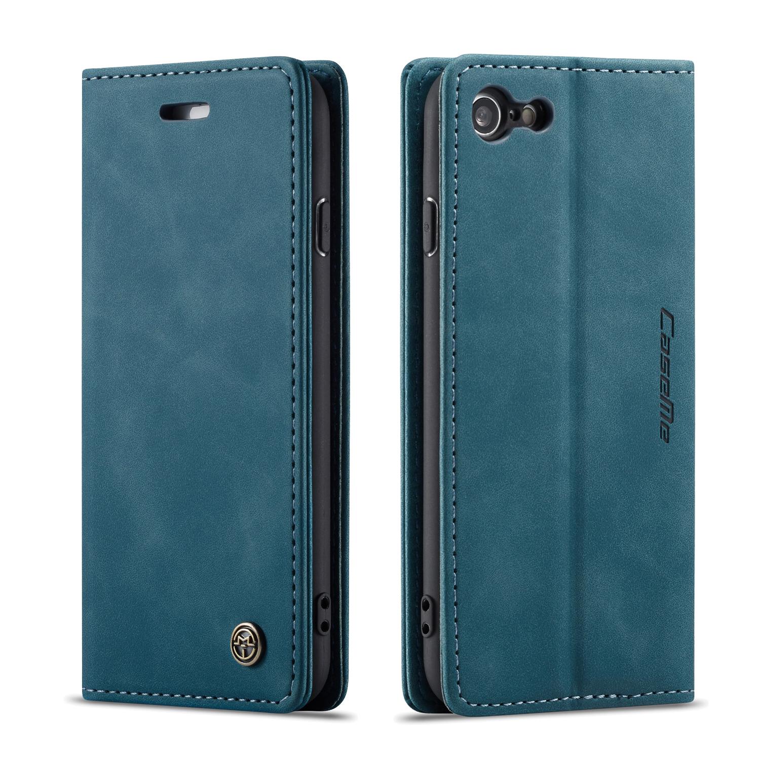 Slim Bookcover hoesje iPhone SE (2020) blauw