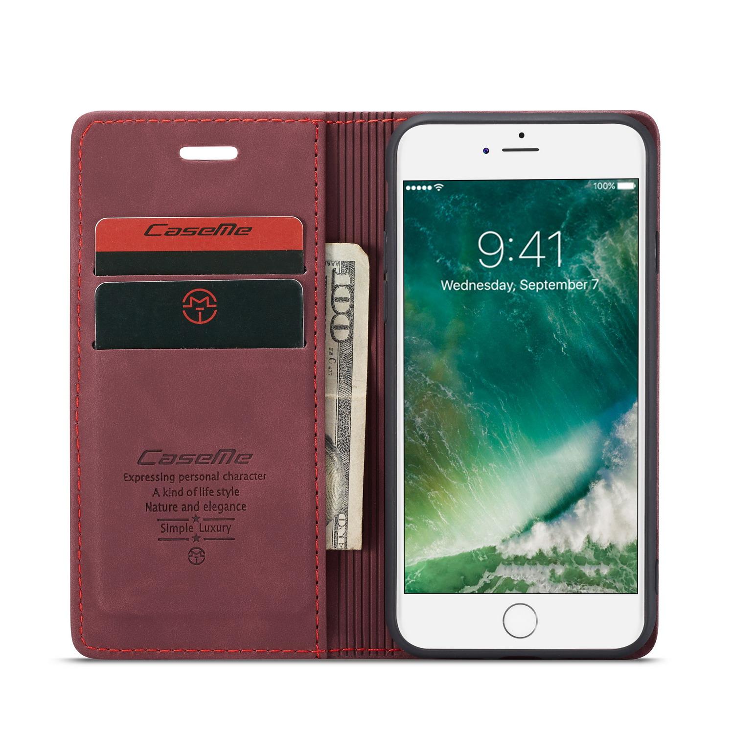 Slim Bookcover hoesje iPhone 8 rood