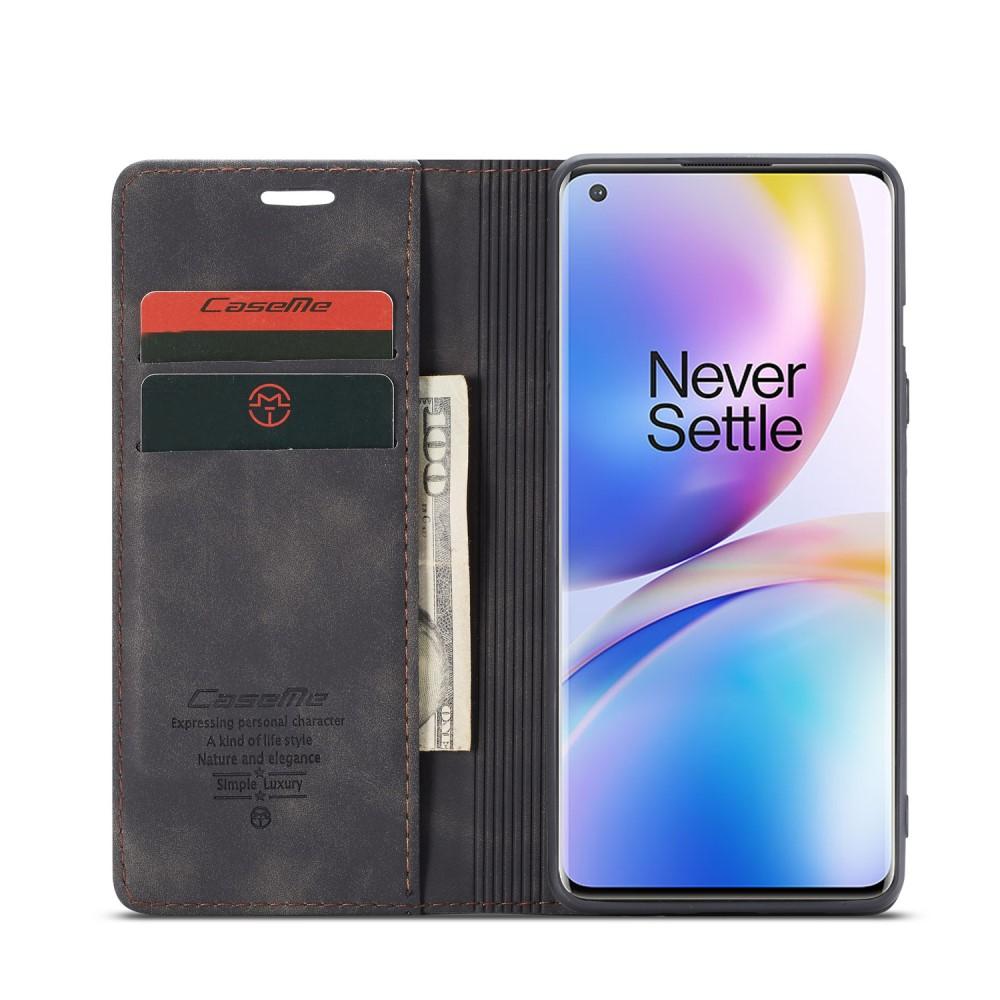 Slim Bookcover hoesje OnePlus 8 Pro Zwart