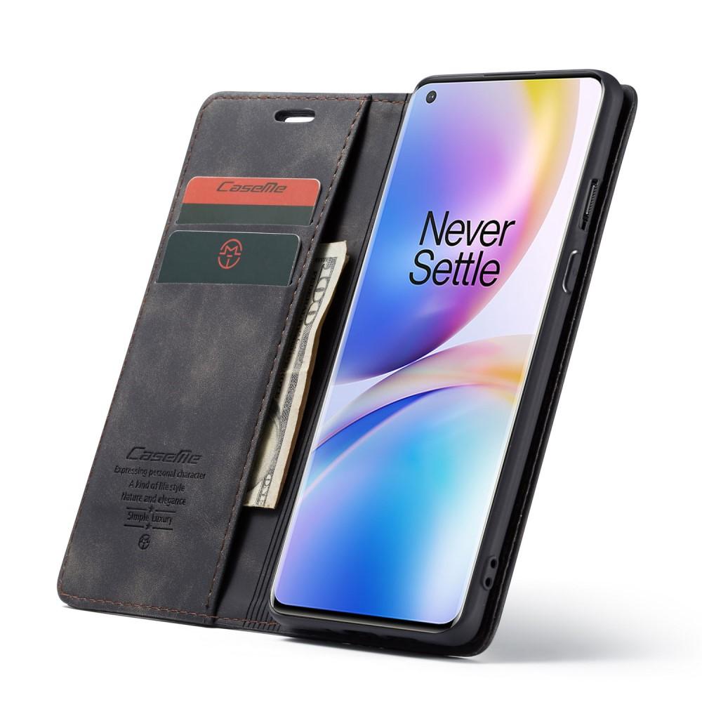 Slim Bookcover hoesje OnePlus 8 Pro Zwart