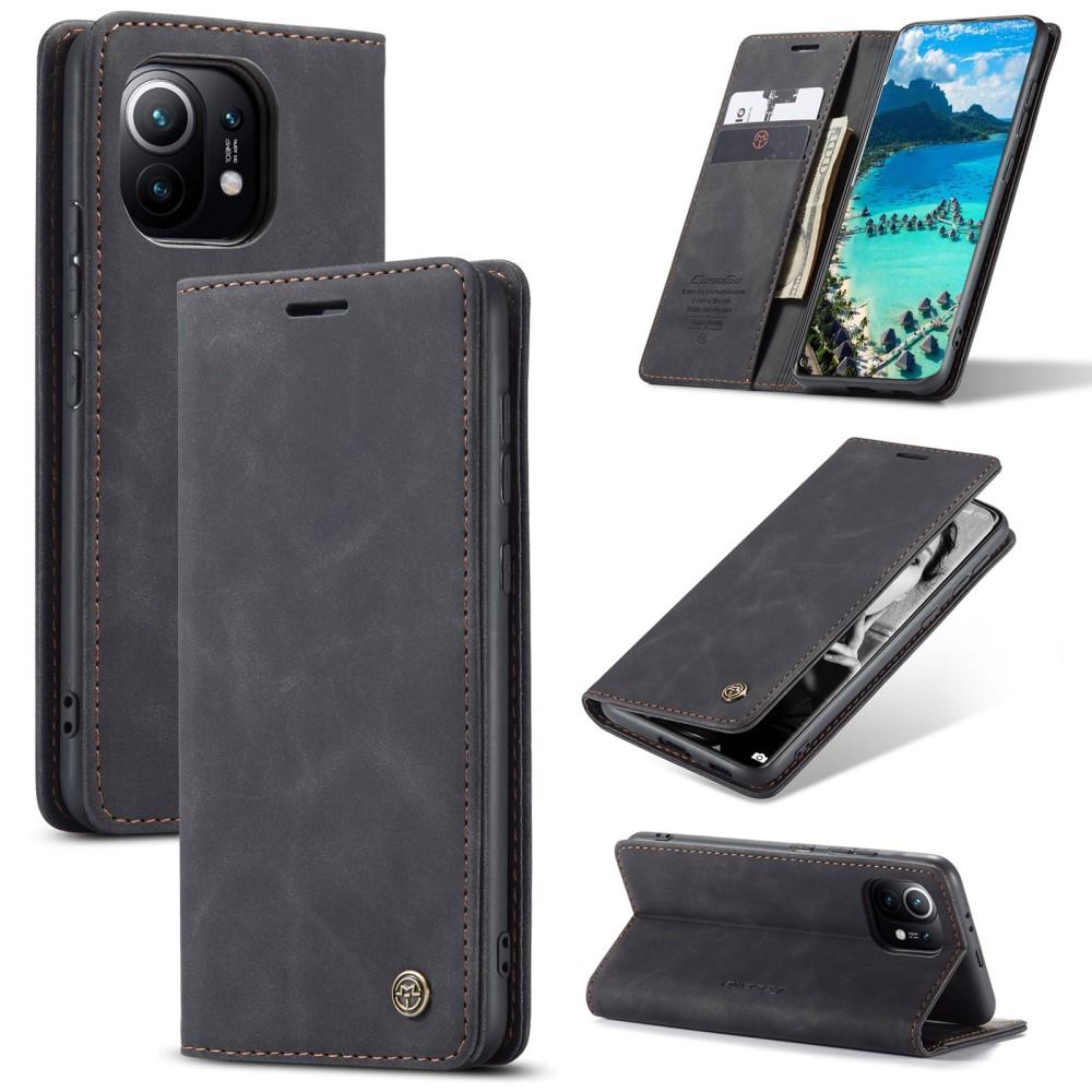 Slim Bookcover hoesje Xiaomi Mi 11 Zwart