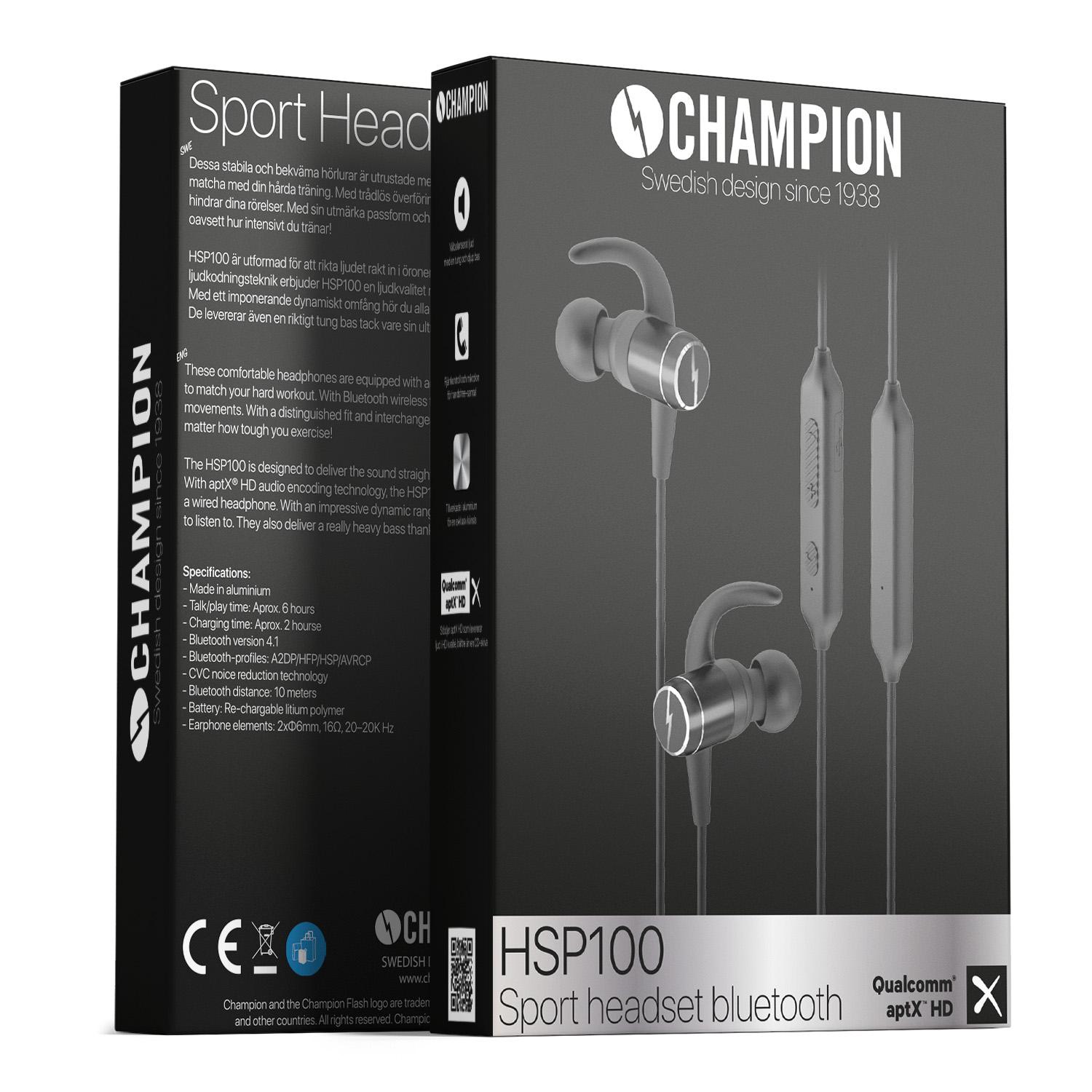 HSP100 In-ear Headset Sport Bluetooth Zwart