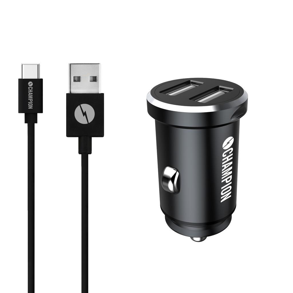 Charge & Sync Dual USB-C Auto Zwart