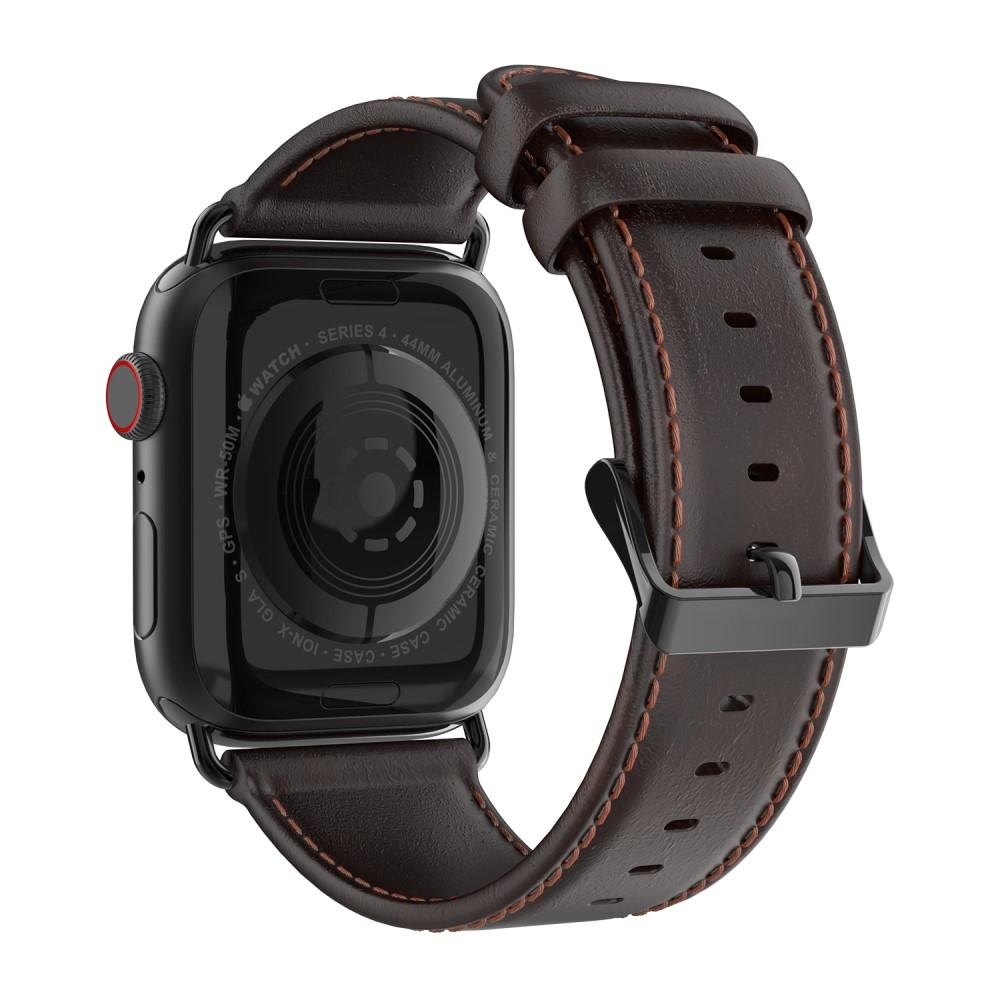 Leren bandje Apple Watch 45mm Series 7 Brown