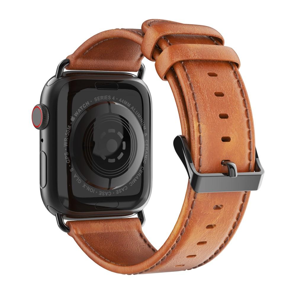 Leren bandje Apple Watch 45mm Series 7 Tan