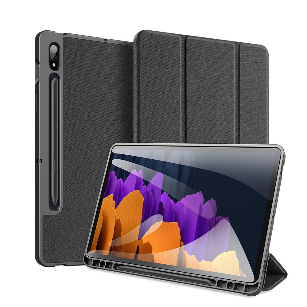 Domo Tri-Fold Case Samsung Galaxy Tab S7 Plus/S8 Plus 12.4 Zwart