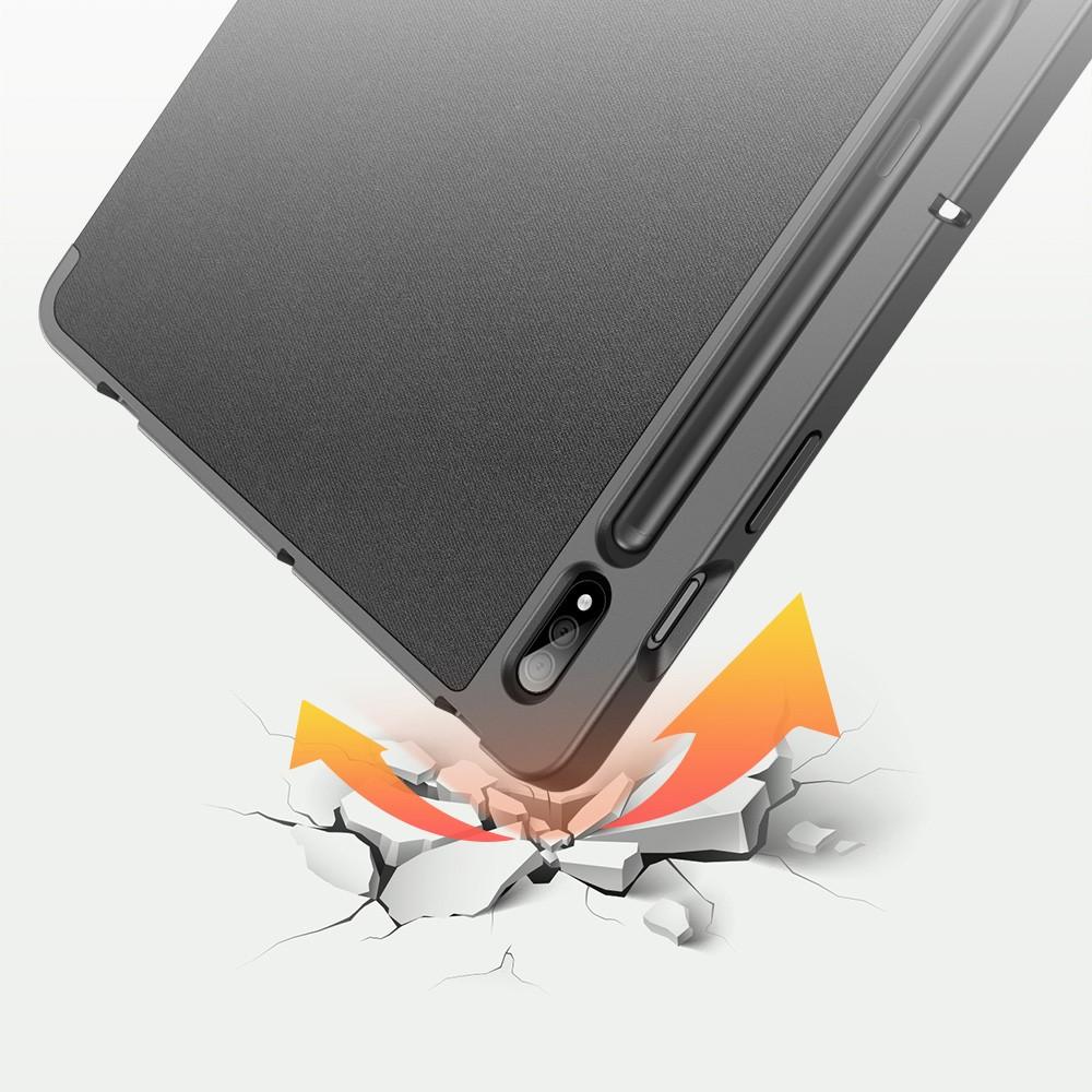Domo Tri-Fold Case Samsung Galaxy Tab S7 Plus/S8 Plus 12.4 Zwart