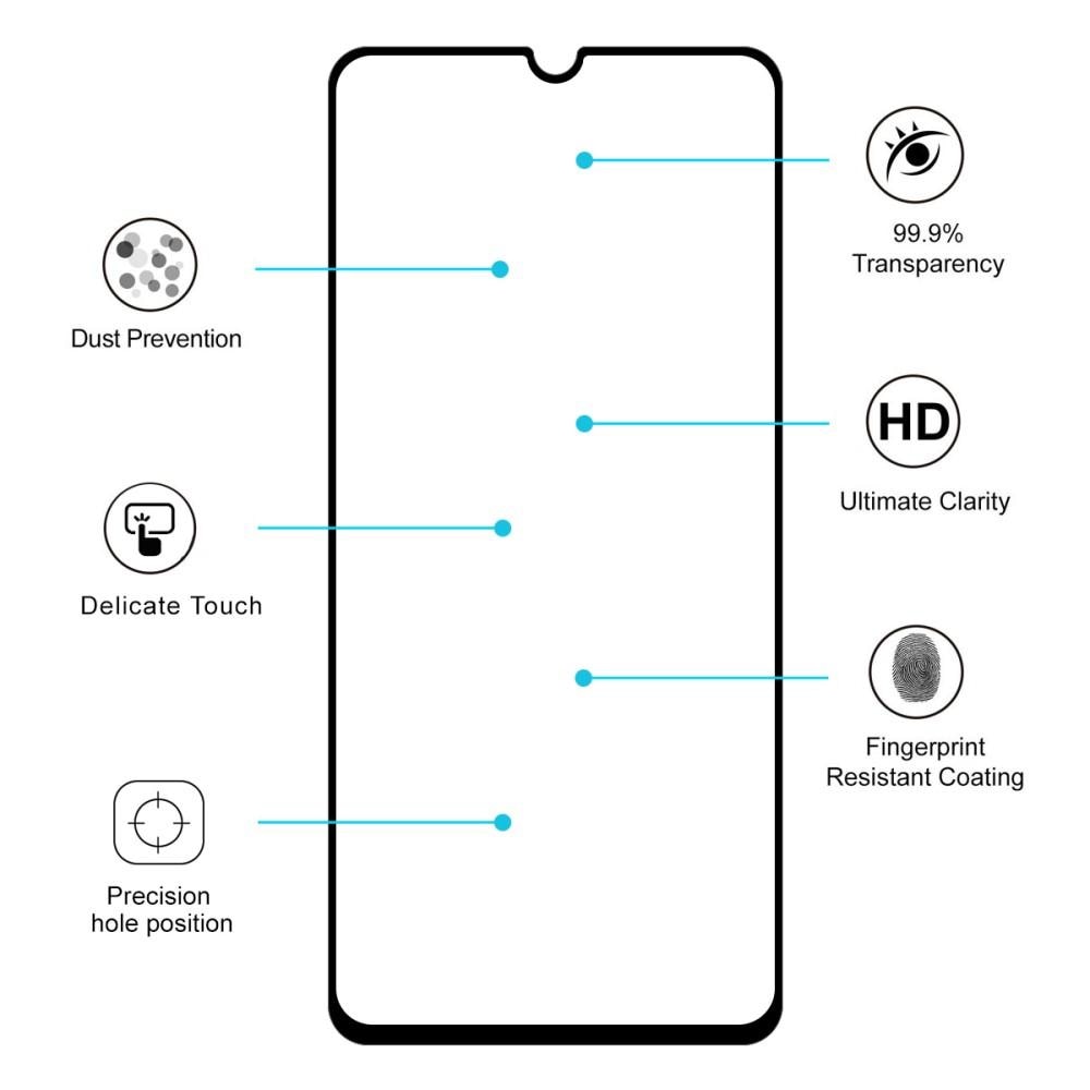 Full Glue Tempered Glass Samsung Galaxy A70 Zwart