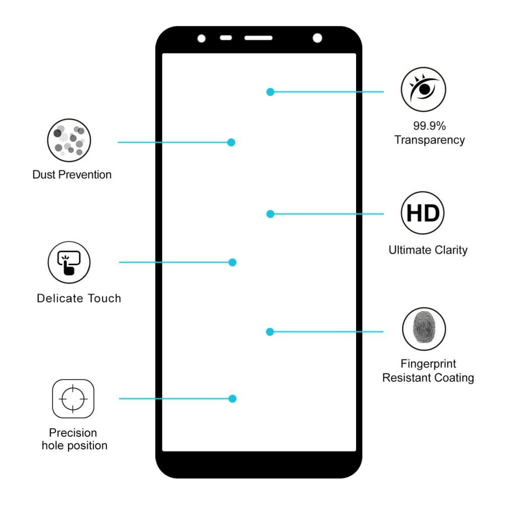 Full Glue Tempered Glass Samsung Galaxy J4 Plus 2018 Zwart