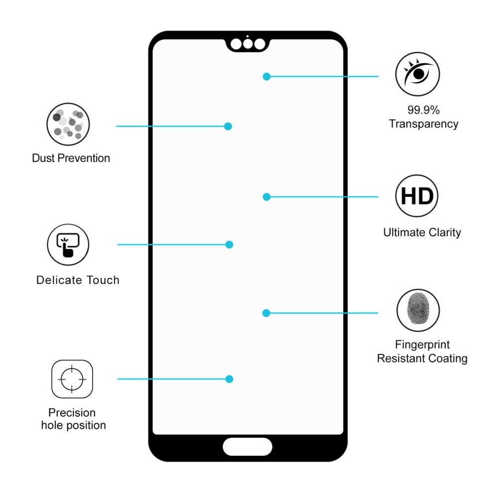 Full Glue Tempered Glass Huawei P20 Pro Zwart